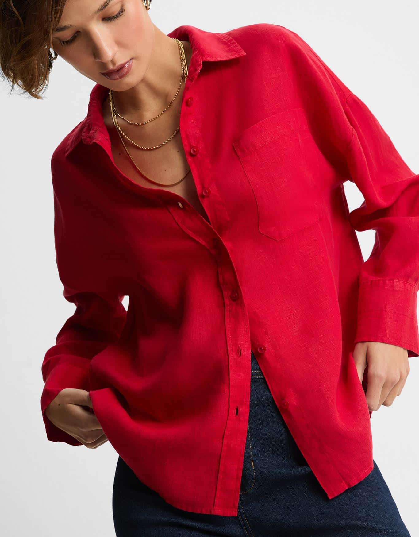 Camisa Linho Vermelha