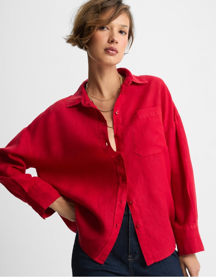 Shoulder — Camisa Linho Vermelha