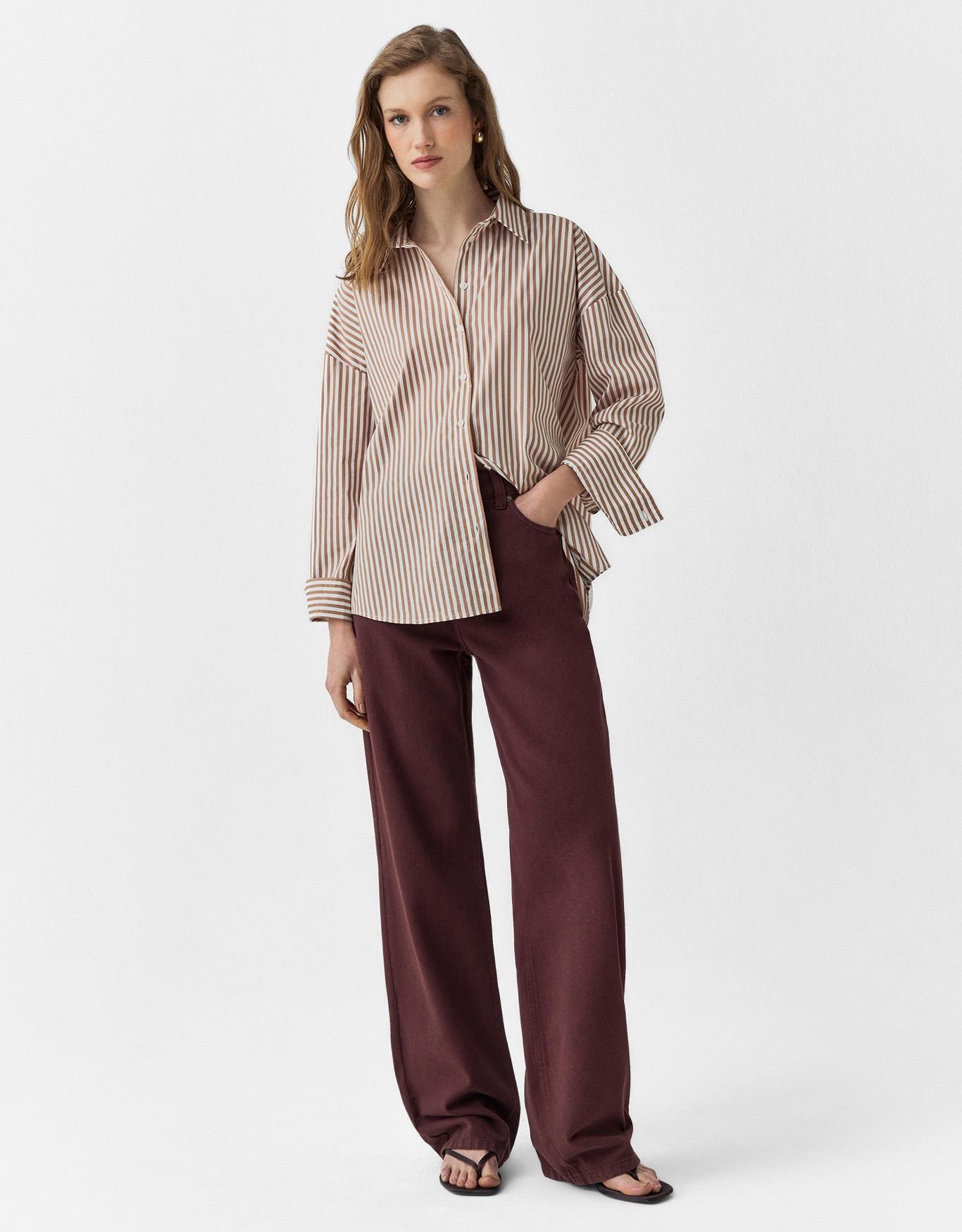 Camisa Listras Camel