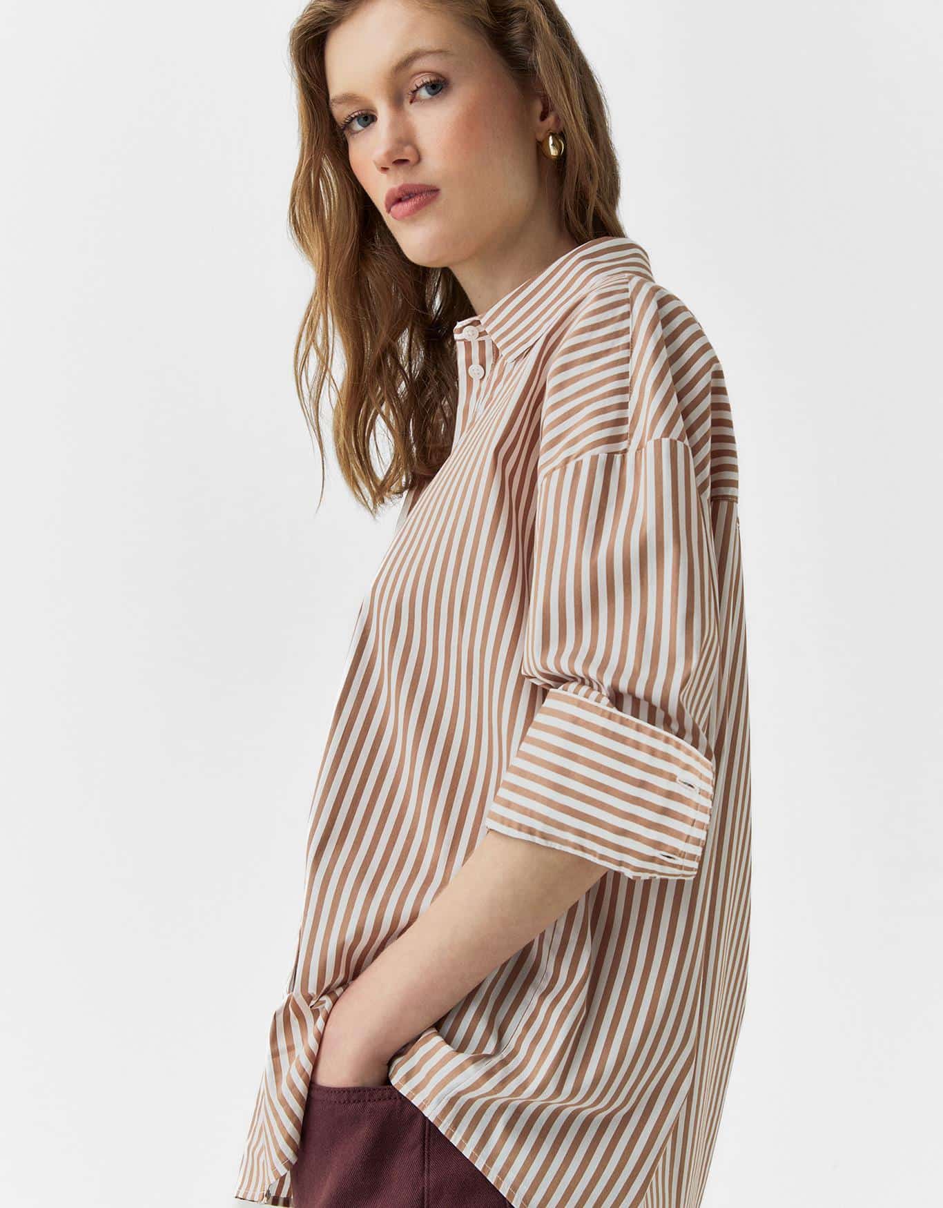 Camisa Listras Camel