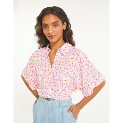 Camisa Manga Curta  Floral Verao