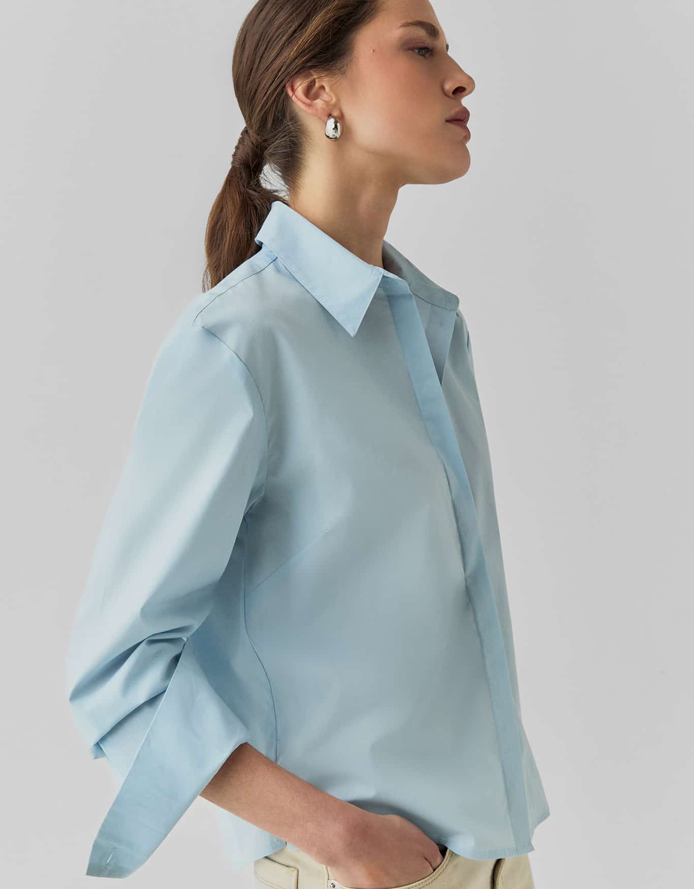 Camisa Reta Azul Claro