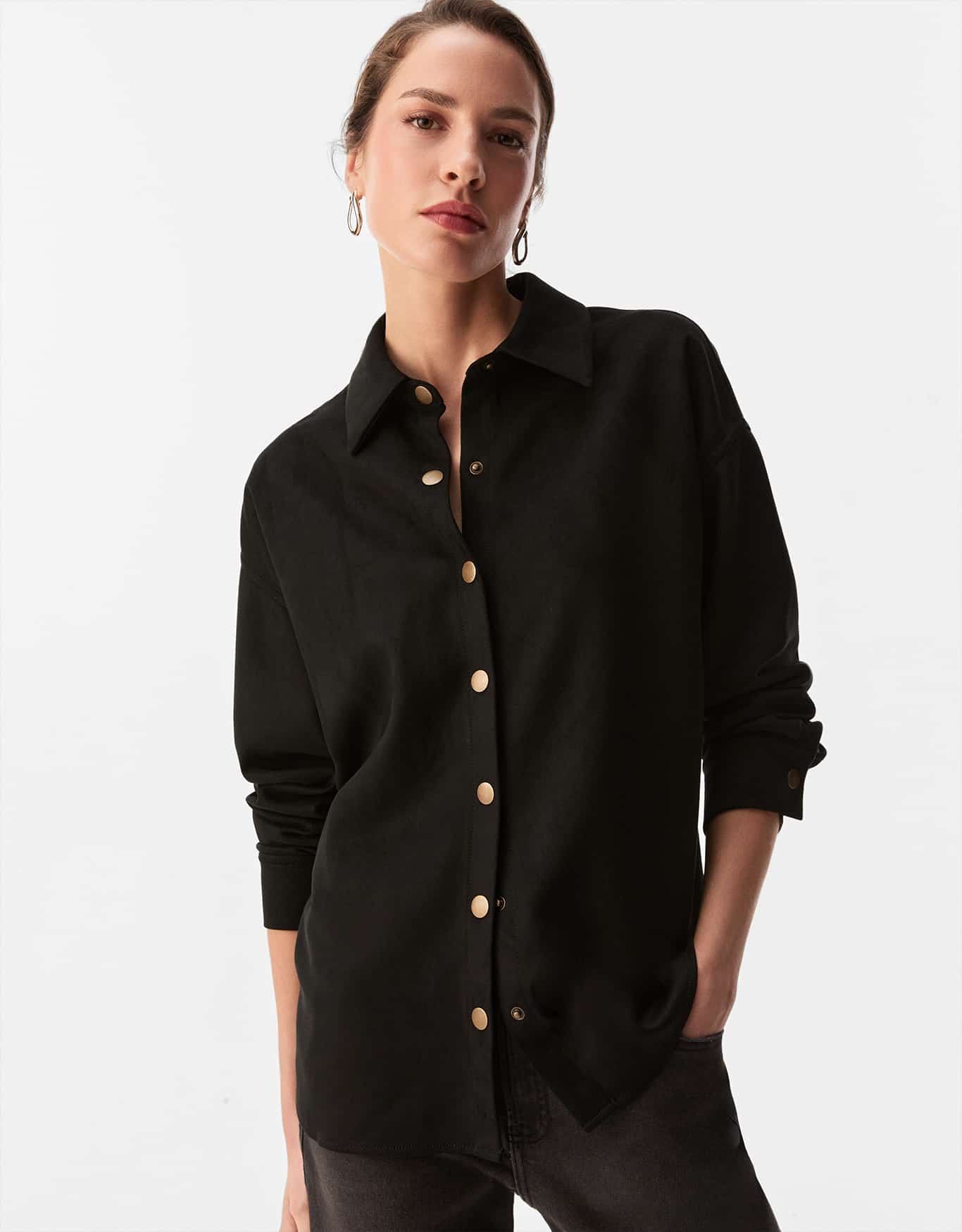 Camisa Suede Preta