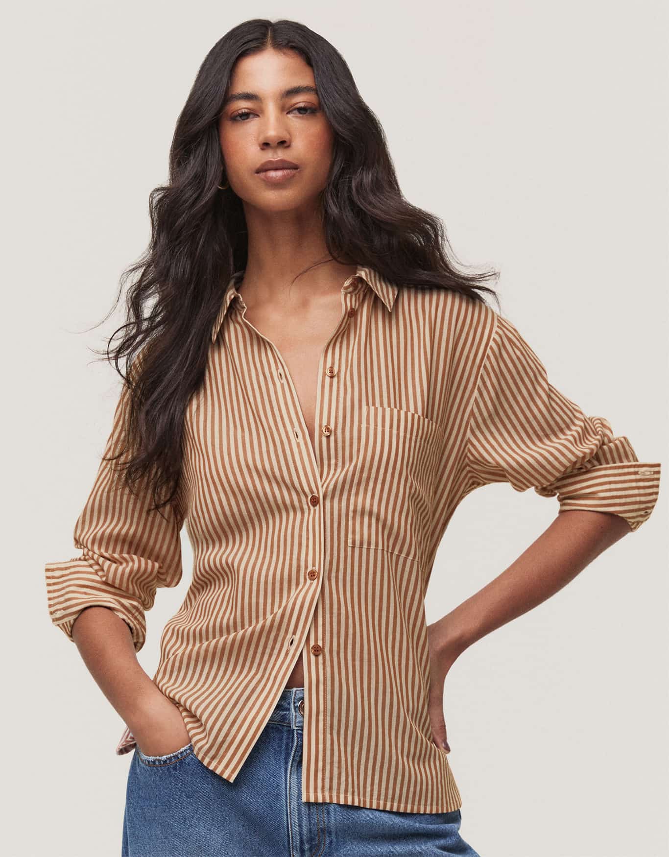 Camisa Voil Fio Tinto Argila