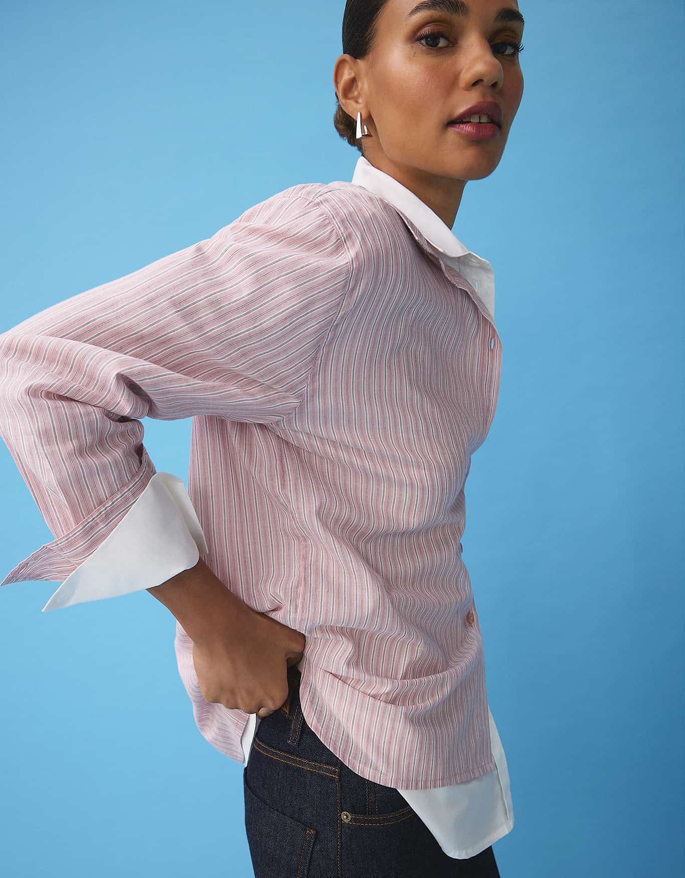Camisa Voil Fio Tinto Rosa