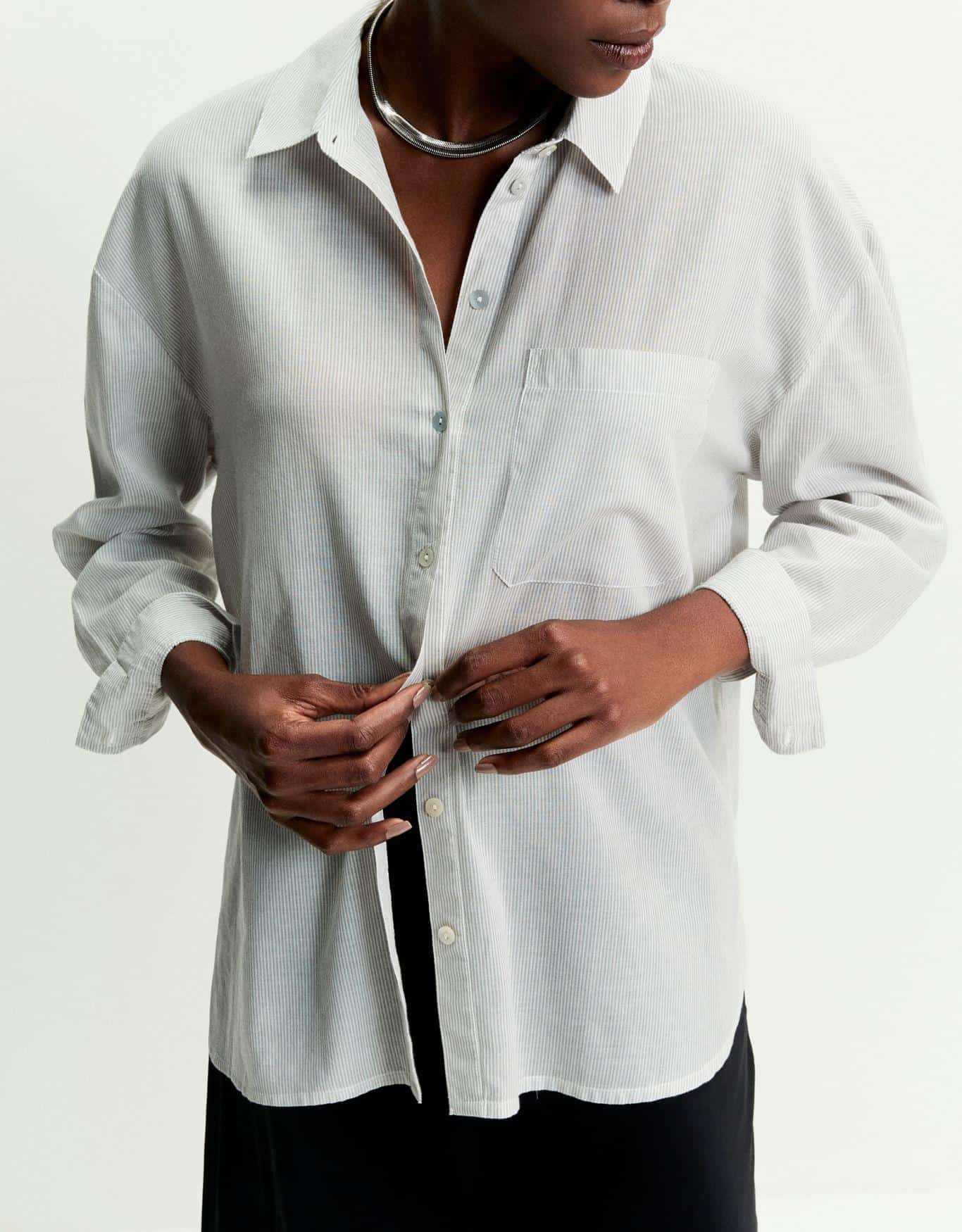 Camisa Voil Listras Gelo