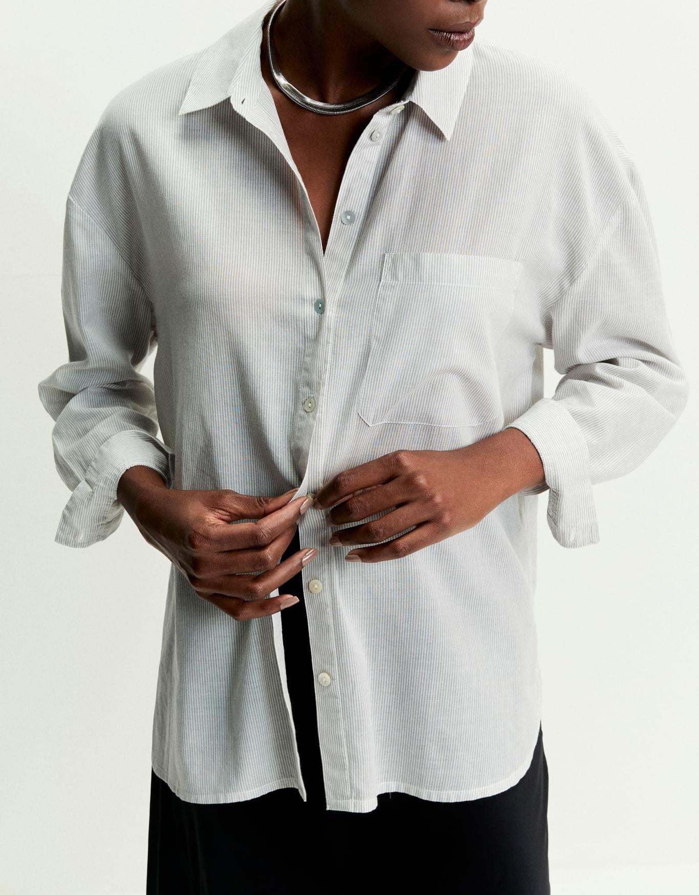 Camisa Voil Listras Gelo