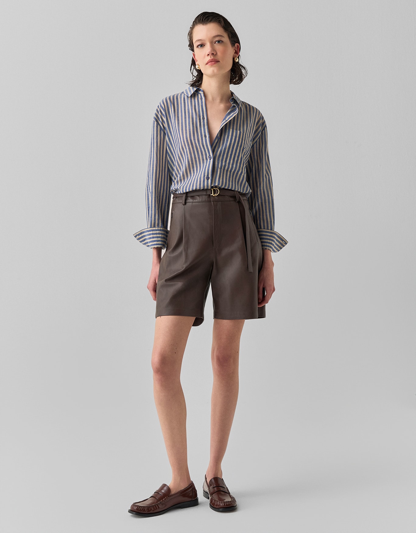 Camisa Voil Listras Navy