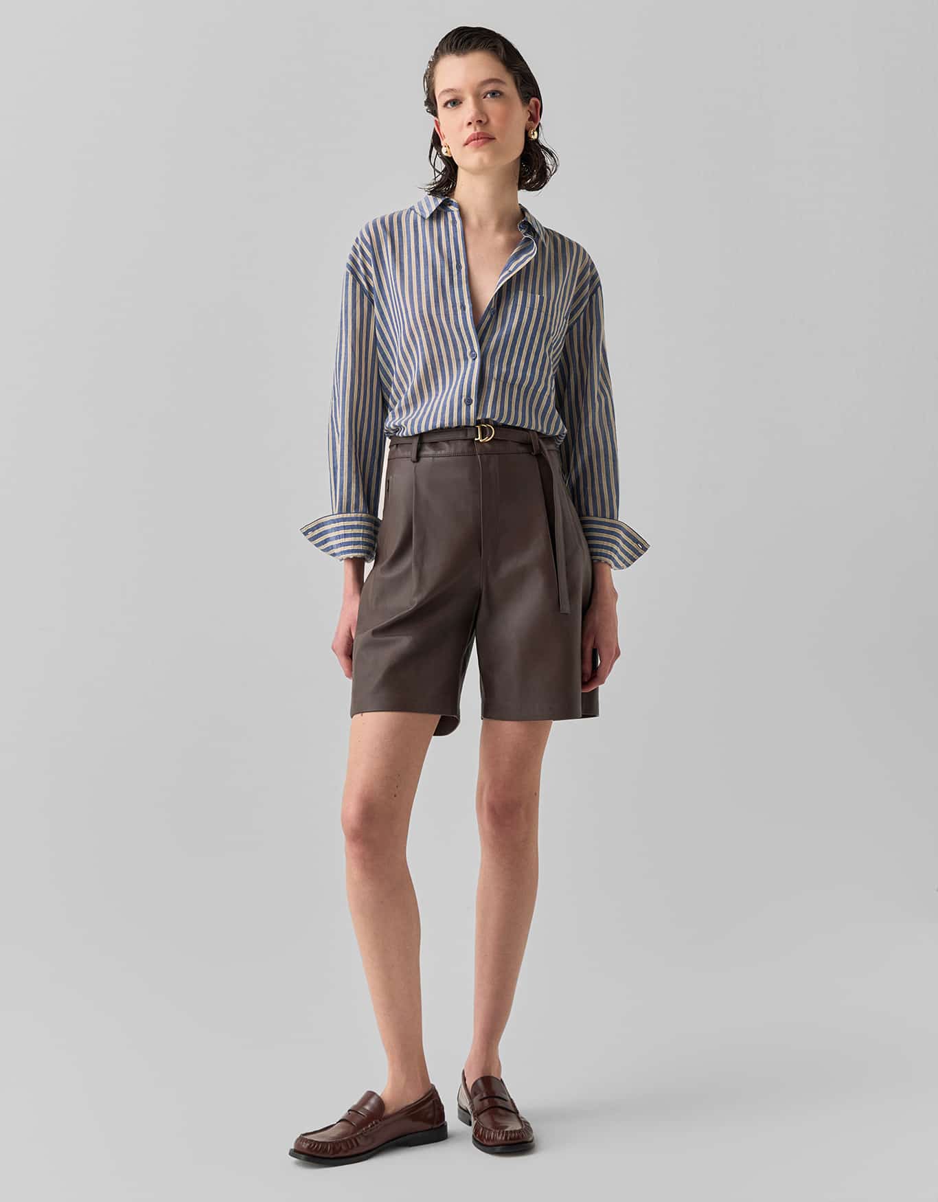 Camisa Voil Listras Navy