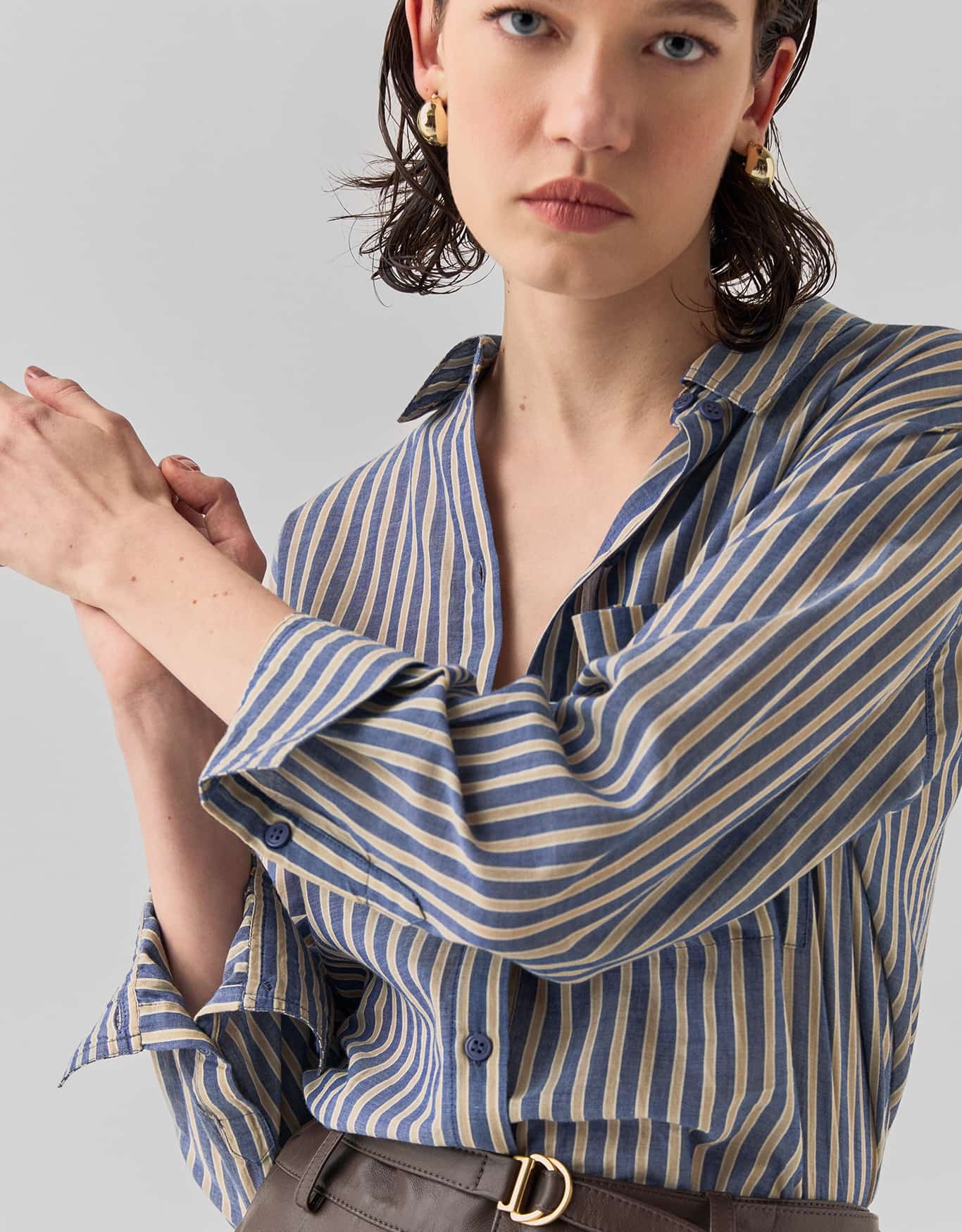 Camisa Voil Listras Navy