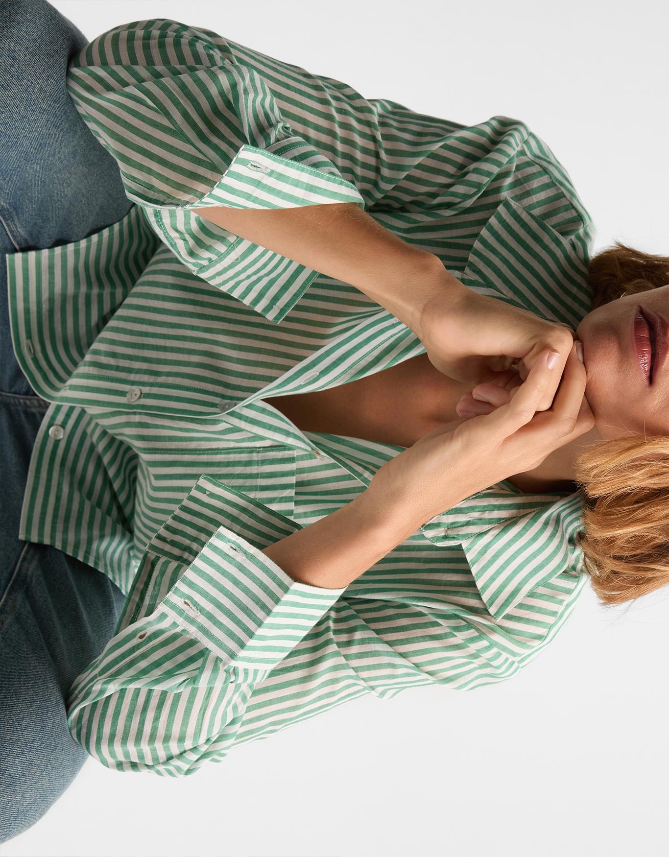 Camisa Voil Listras Verde