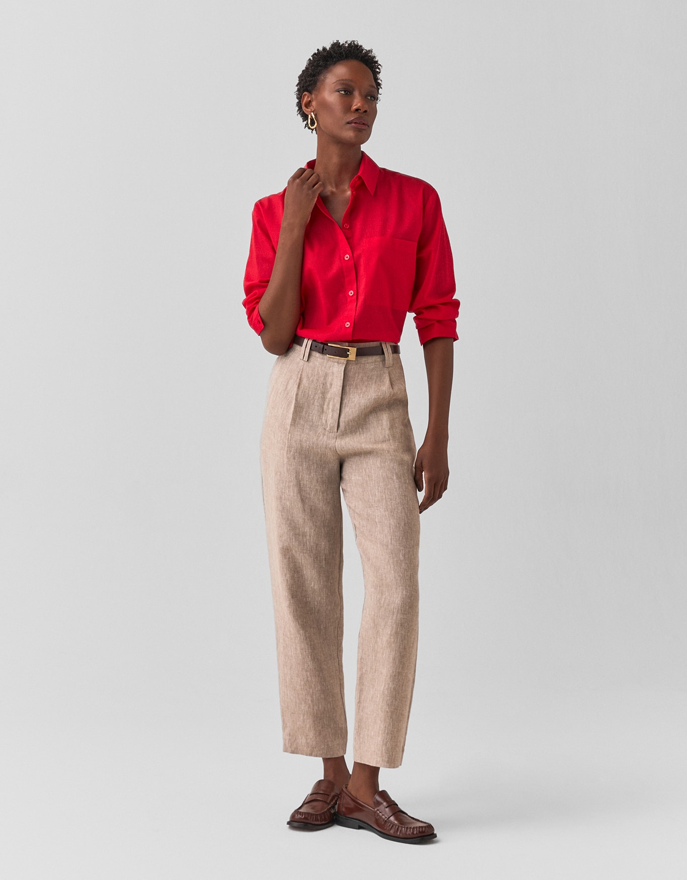 Camisa Voil Reta Vermelha