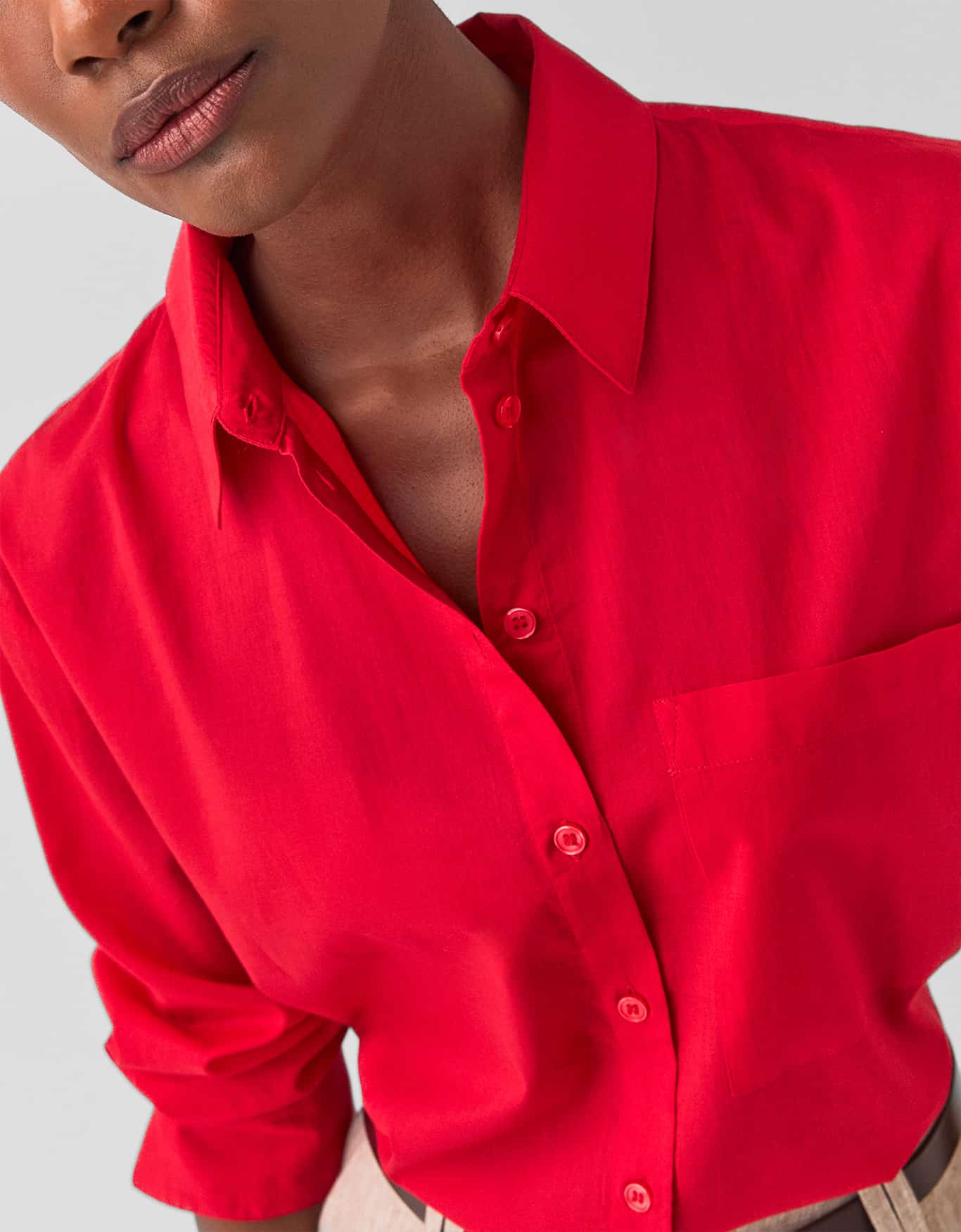 Camisa Voil Reta Vermelha