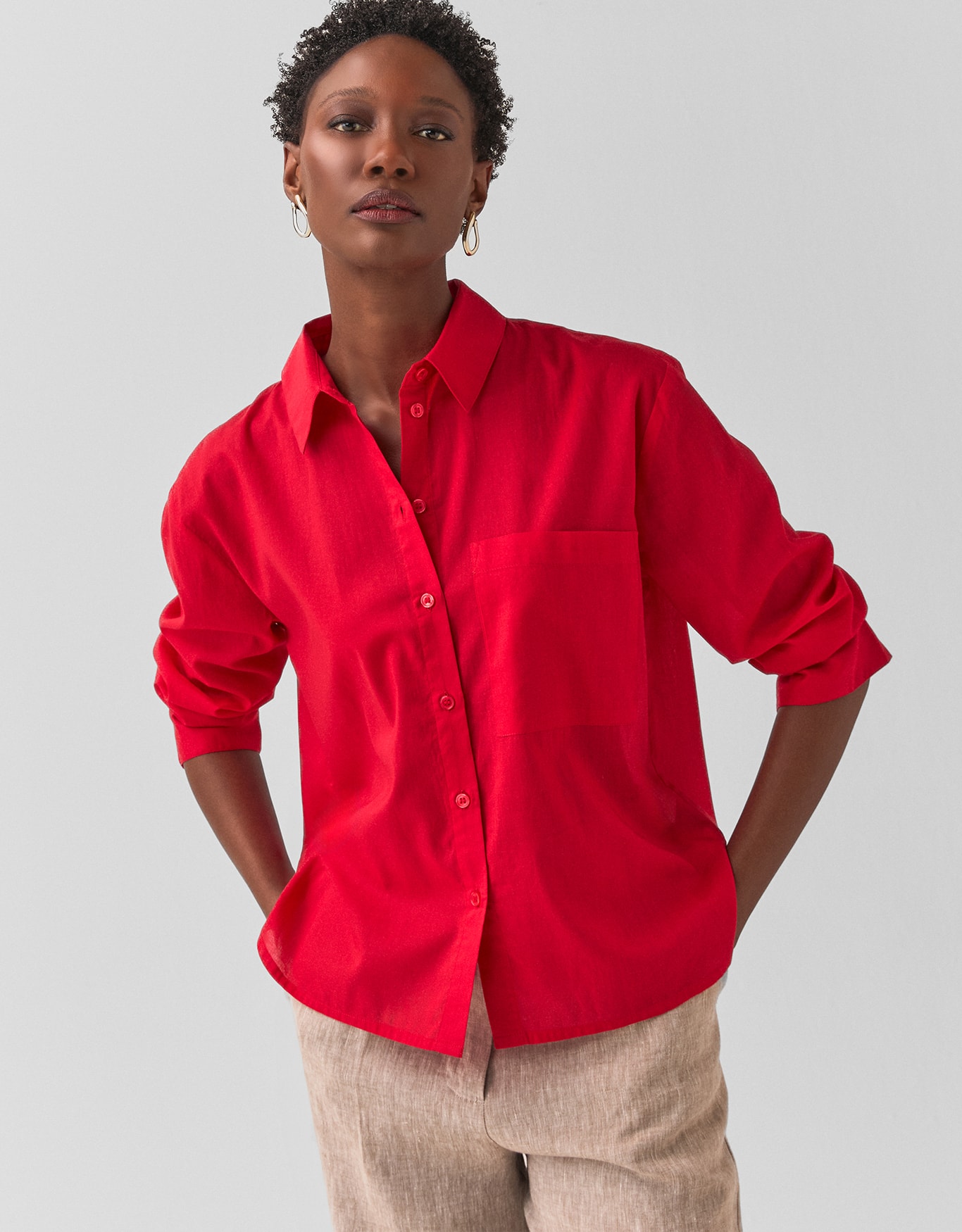 Camisa Voil Reta Vermelha