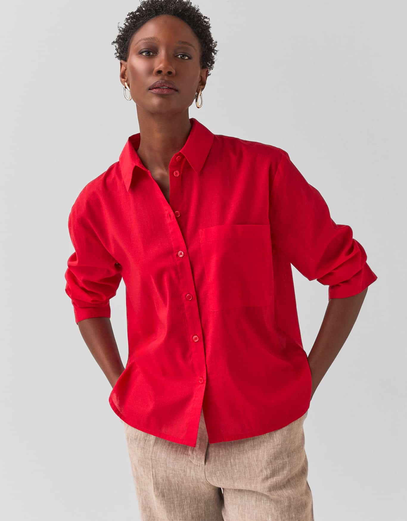 Camisa Voil Reta Vermelha