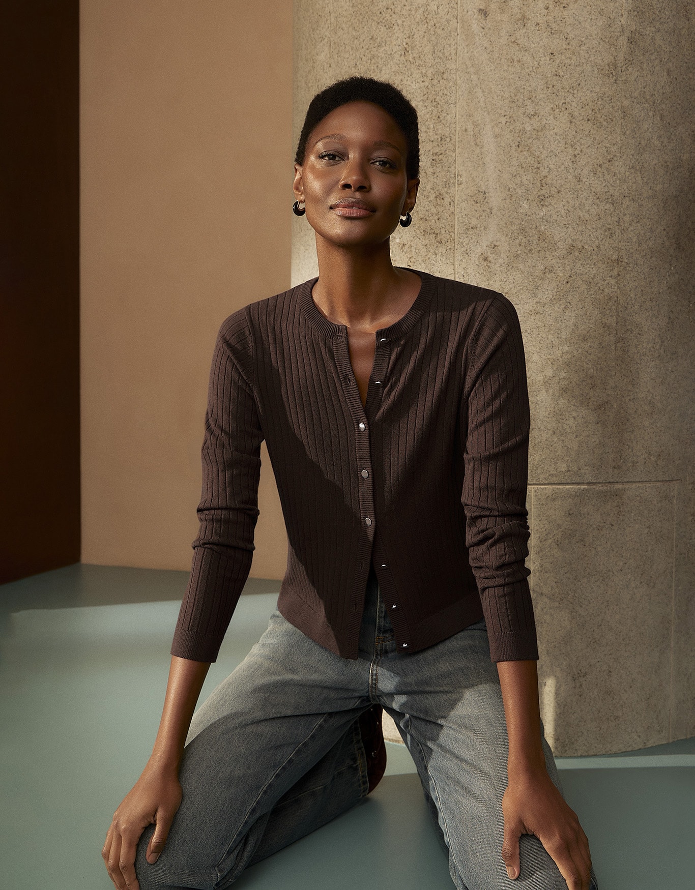 Cardigan Tricot Básico Canelado