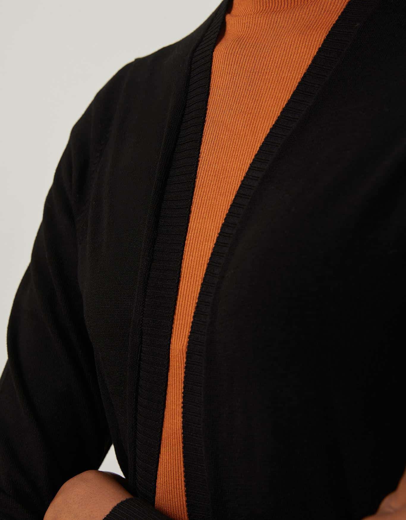 Cardigan Tricot Básico Preto