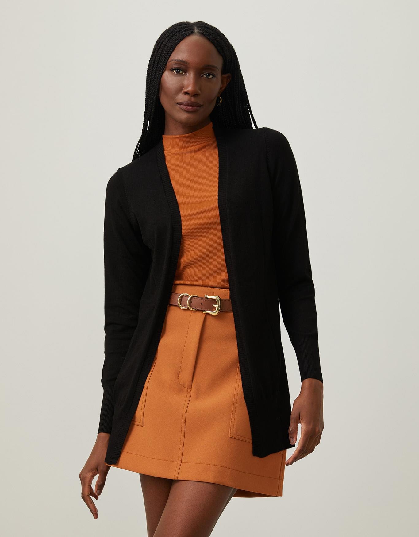 Cardigan Tricot Básico Preto