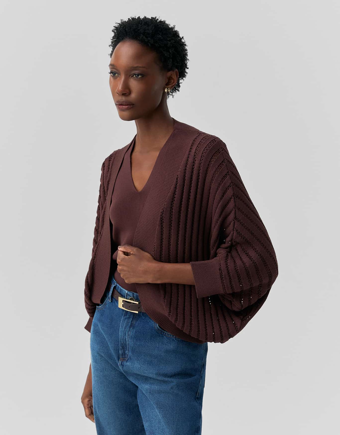 Cardigan Tricot Casulo Textura