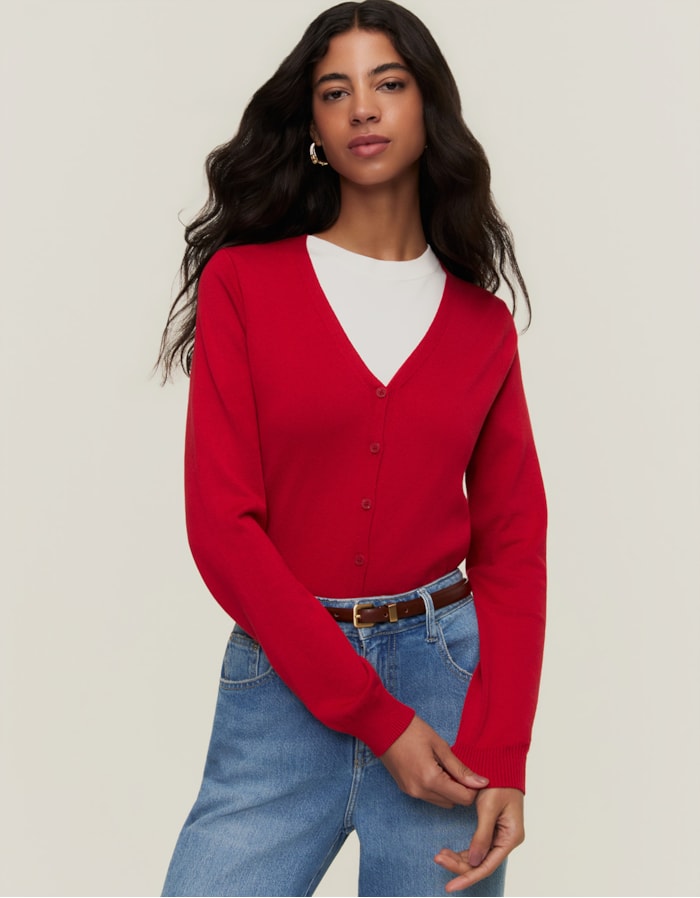 Shoulder — Cardigan Tricot Decote V