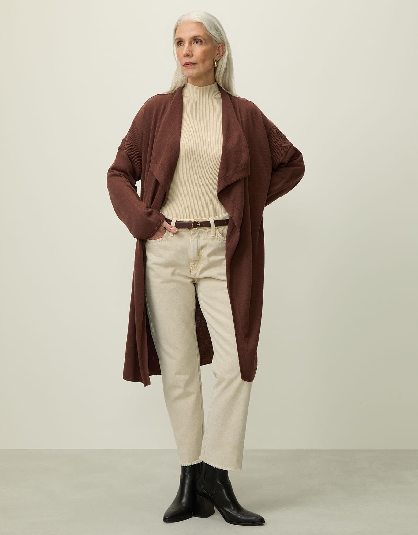 Cardigan Tricot Detalhe Canelado