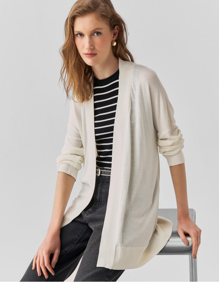 Shoulder — Cardigan Tricot Leve Off White
