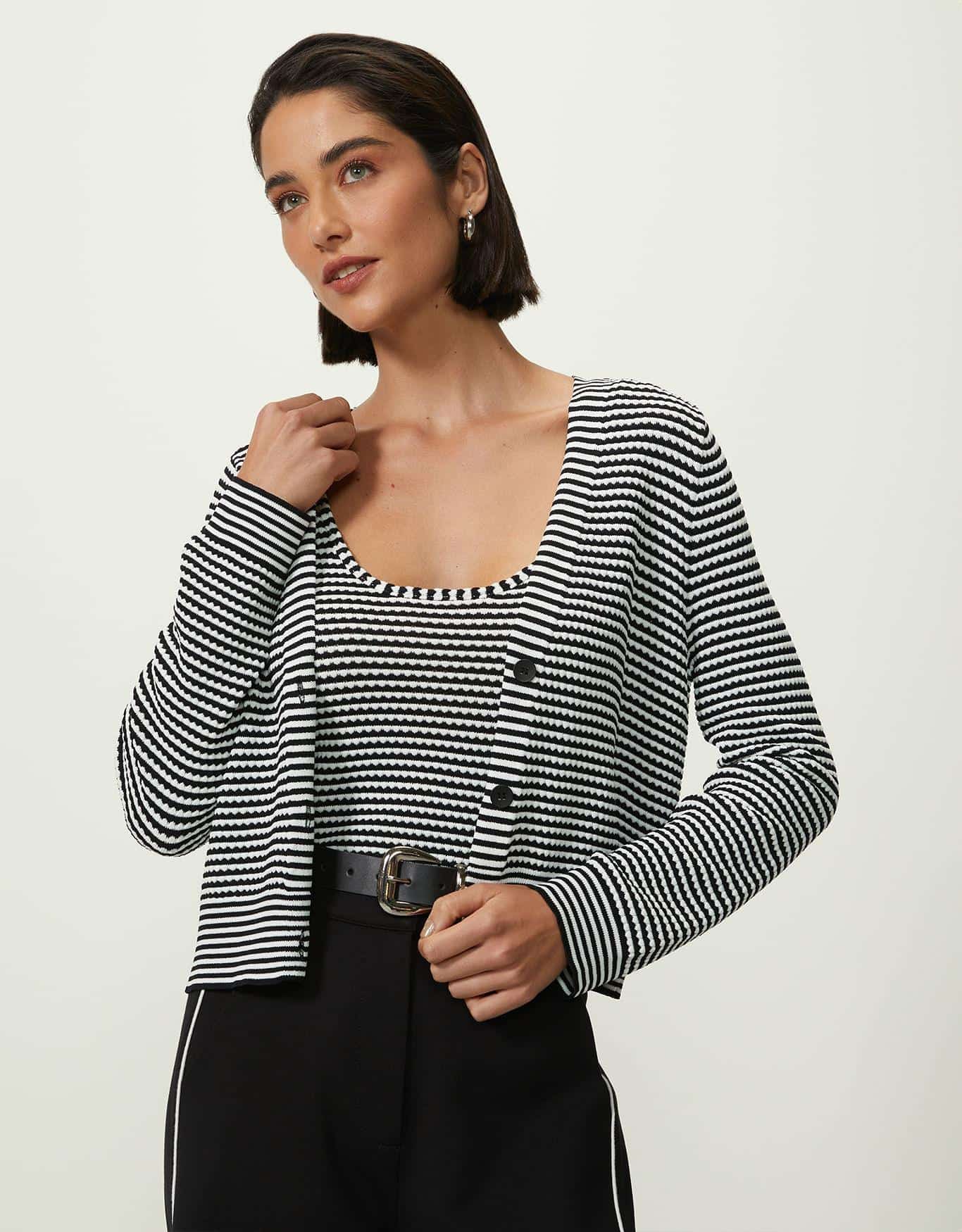 Cardigan Tricot Listrado