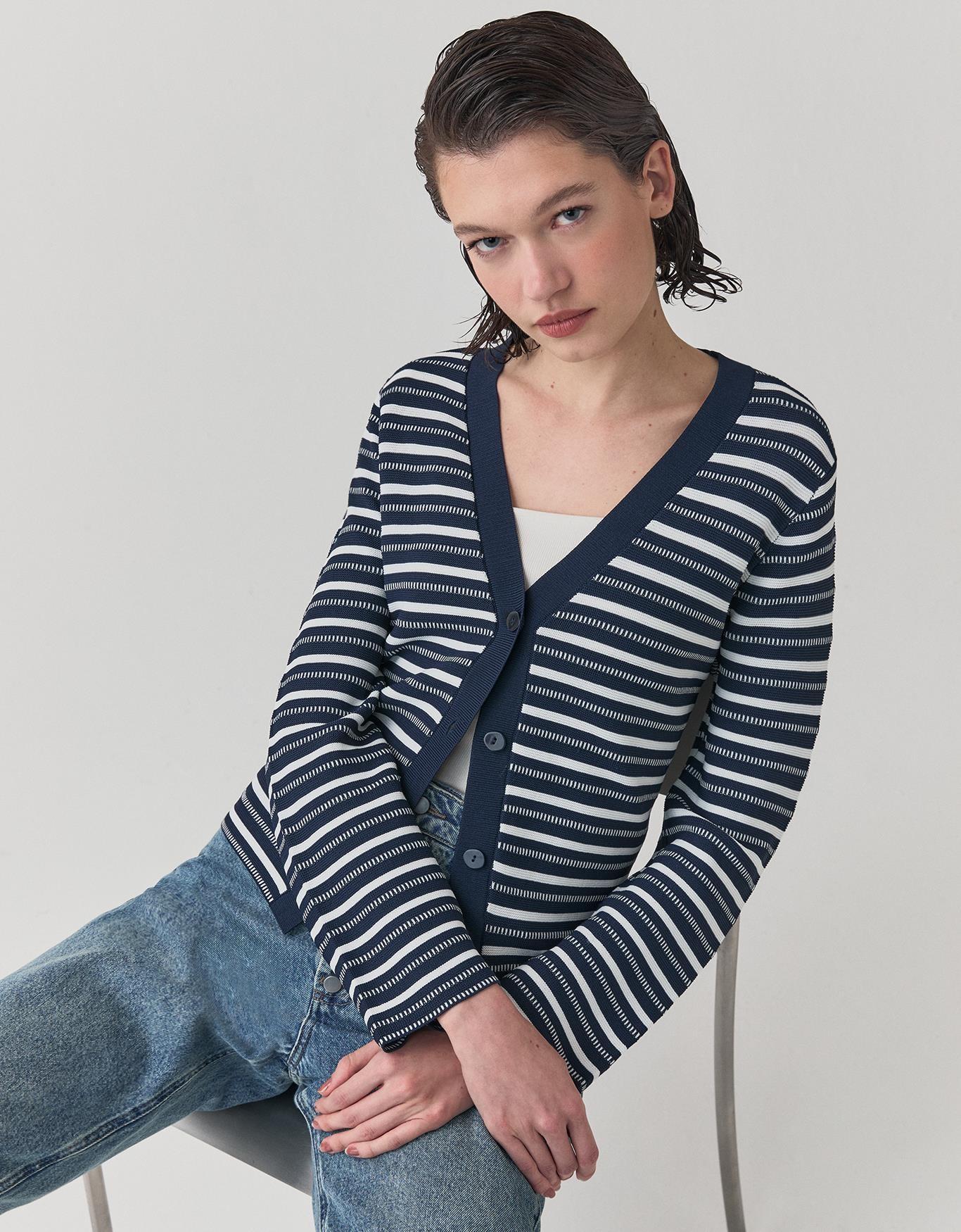 Cardigan Tricot Listrado