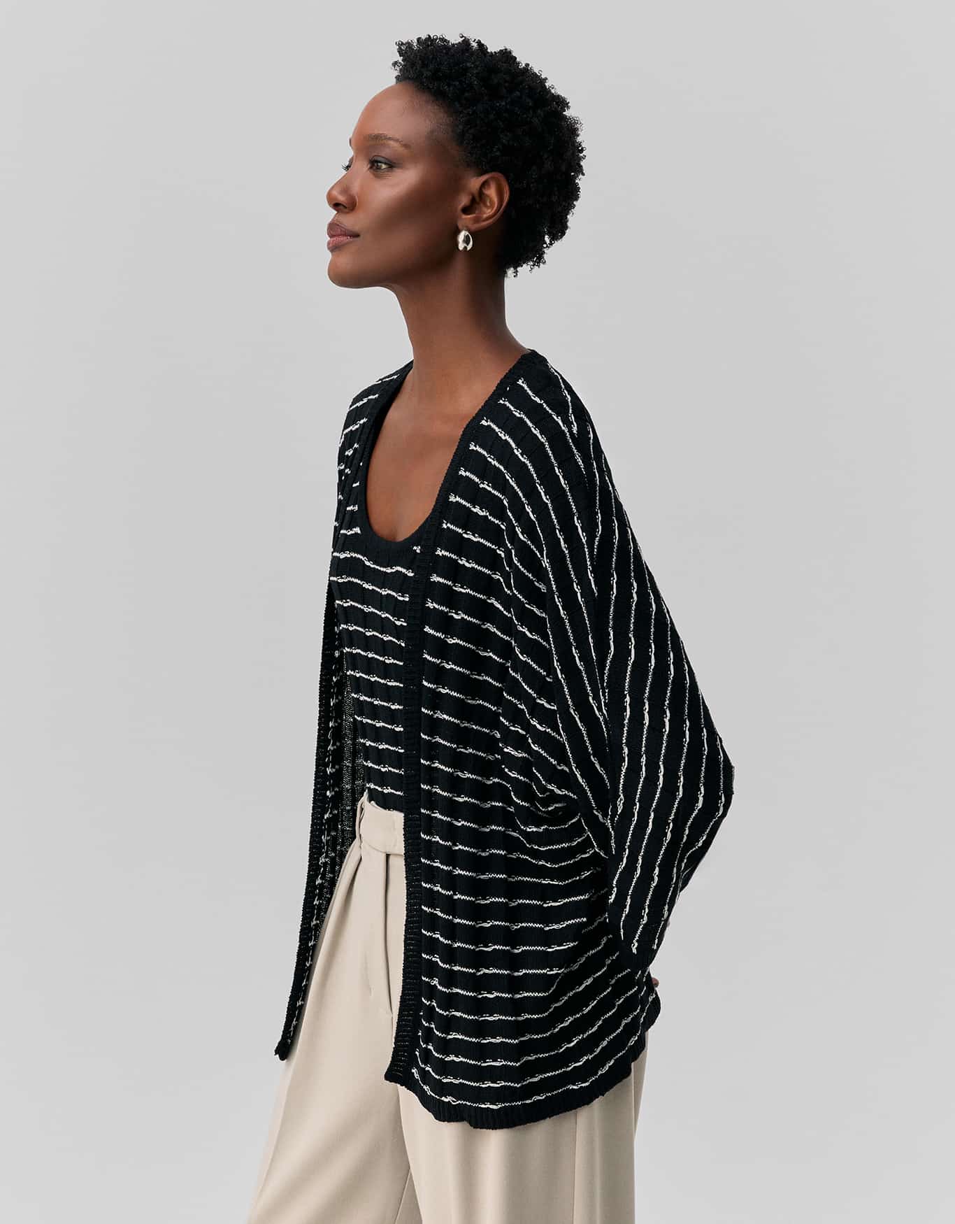 Cardigan Tricot Listrado