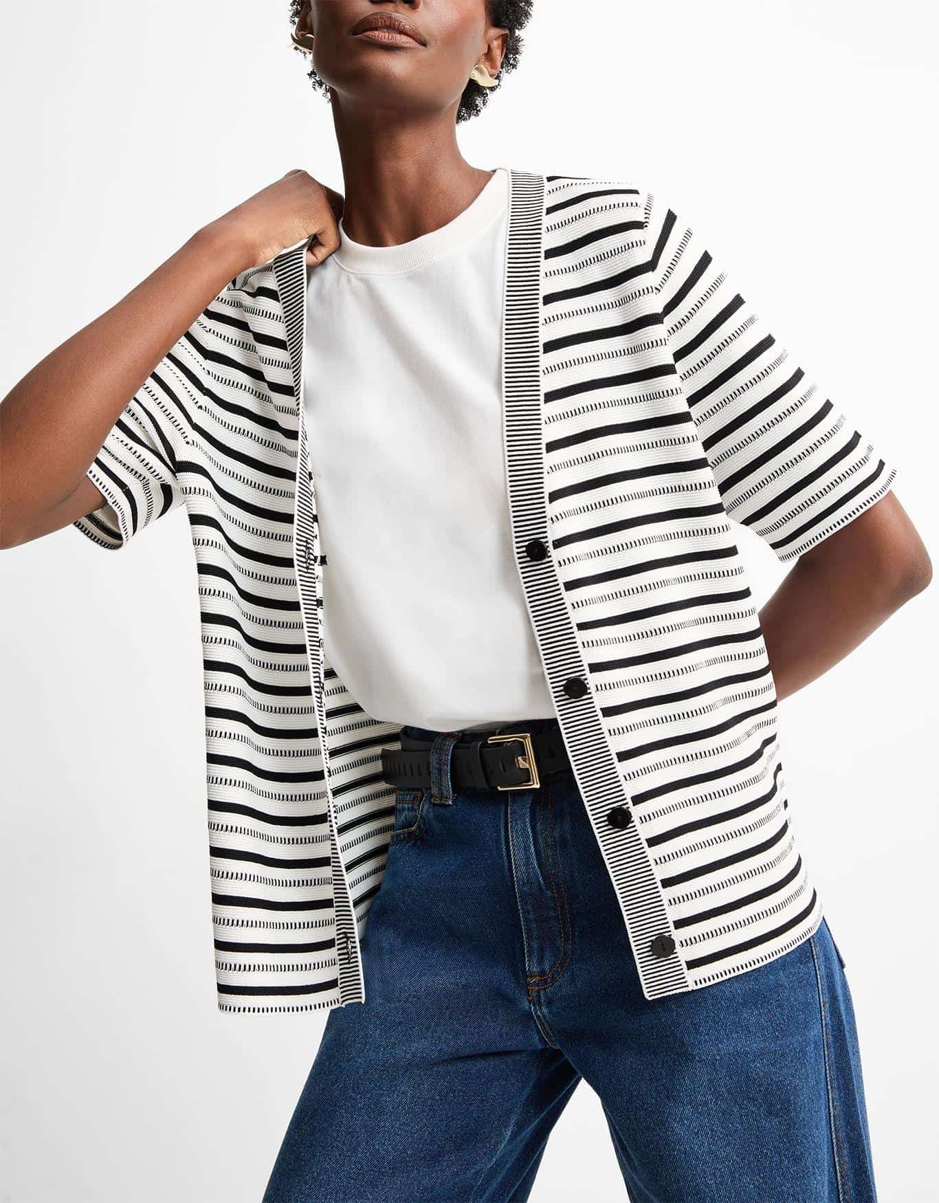 Cardigan Tricot Manga Curta