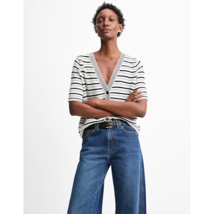 Cardigan Tricot Manga Curta