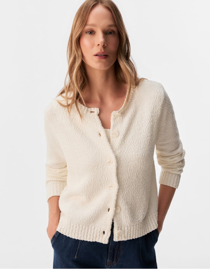 Shoulder — Cardigan Tricot Mix de Fios