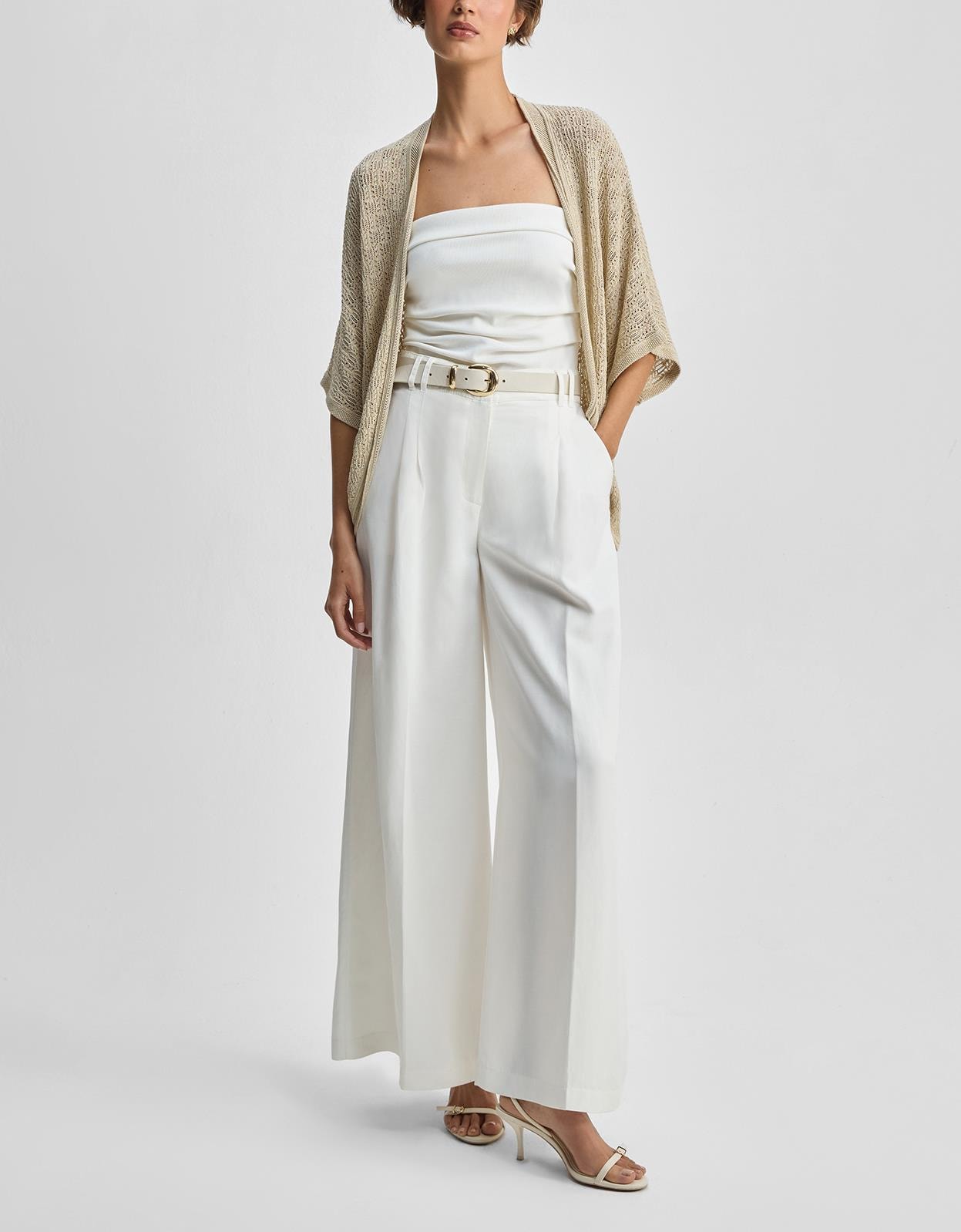 Cardigan Tricot Textura Dourado