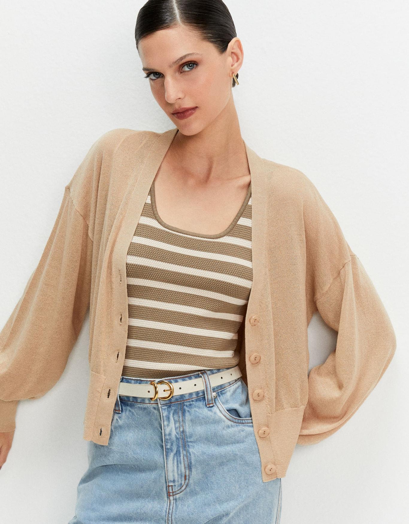 Cardigan Tricot Transparente