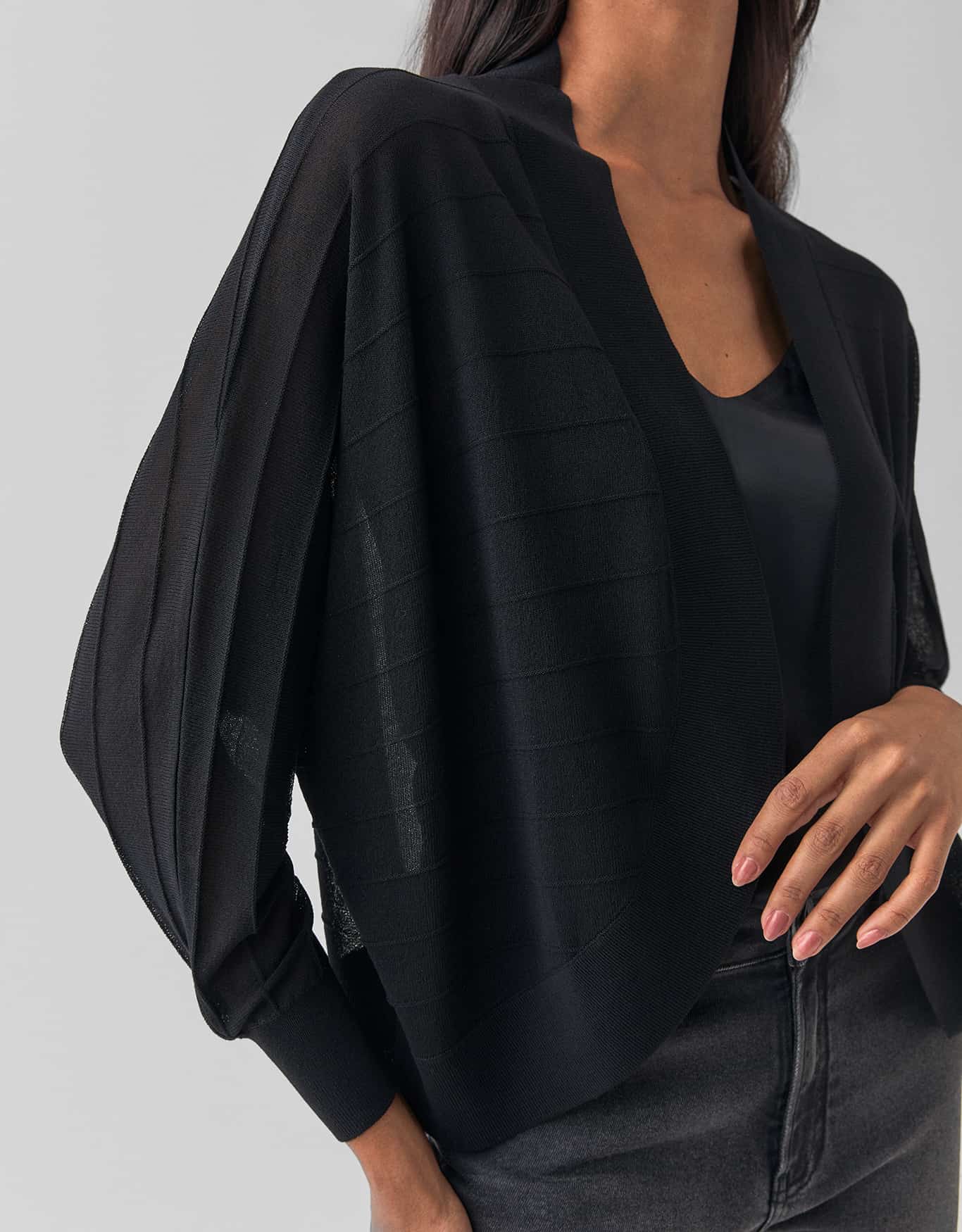 Cardigan Tricot Transparente Listras