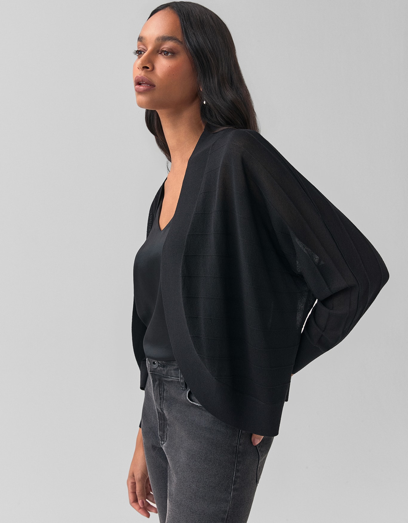 Cardigan Tricot Transparente Listras