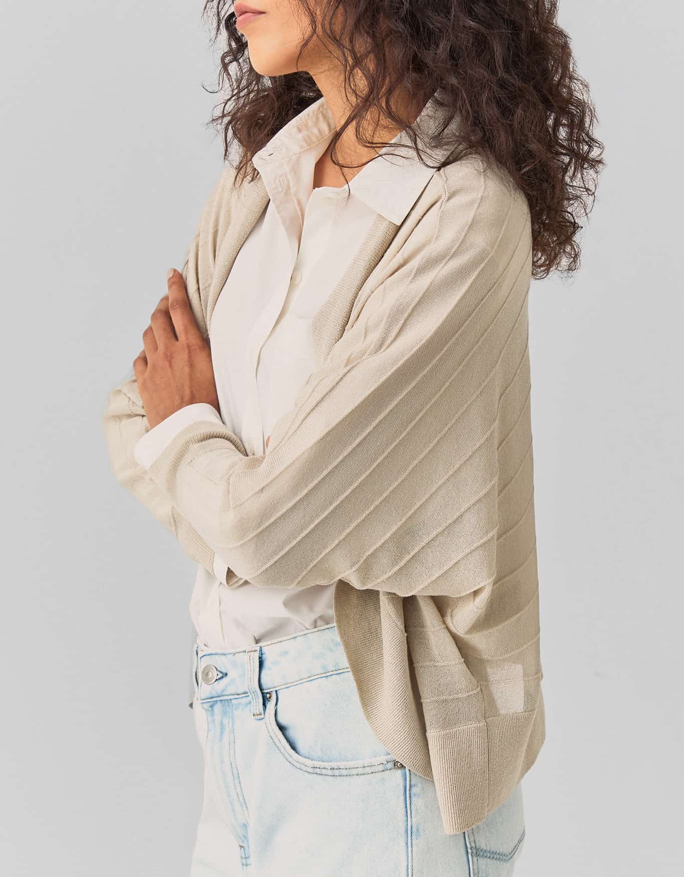 Cardigan Tricot Transparente Listras