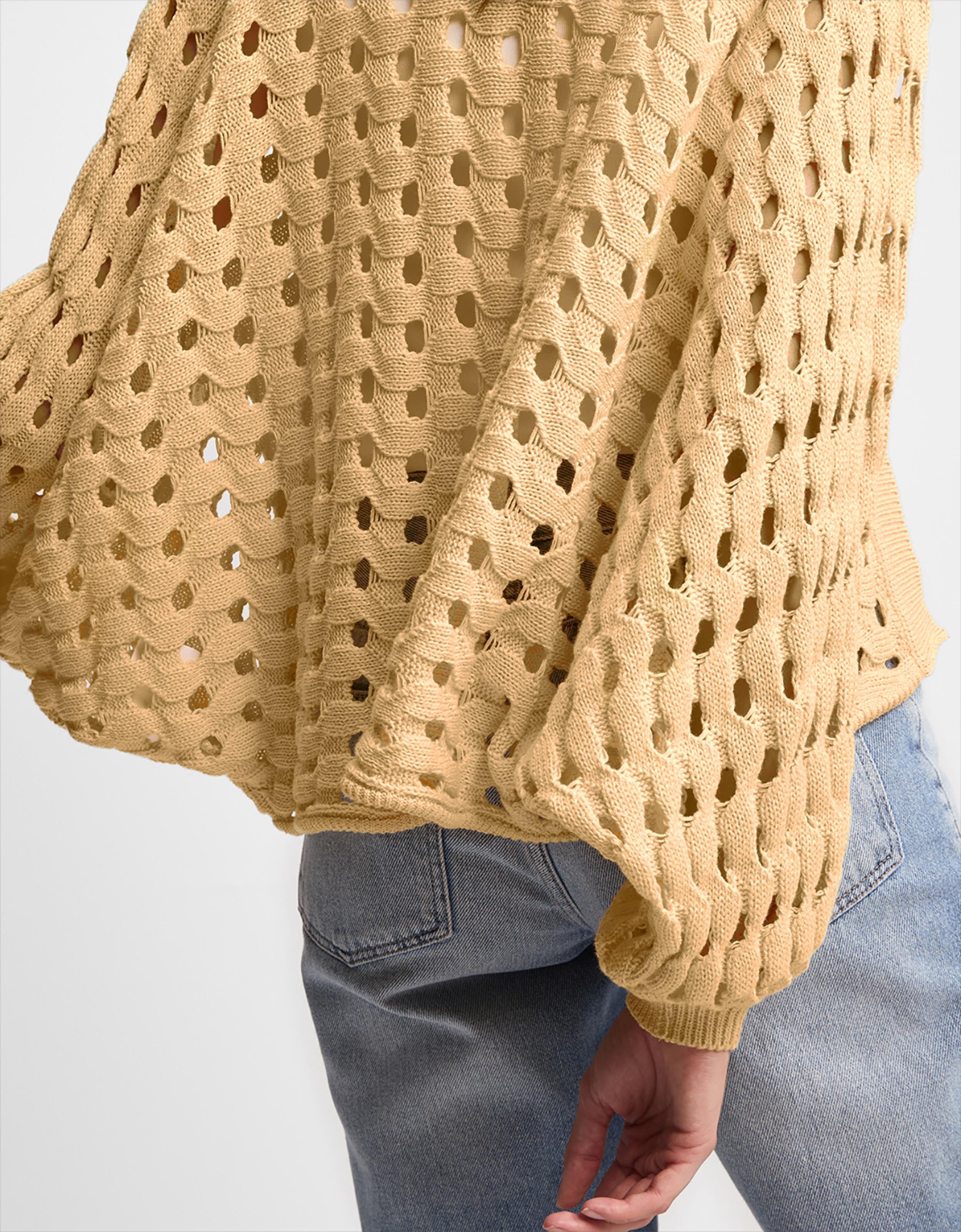 Cardigan Tricot Vazado Textura