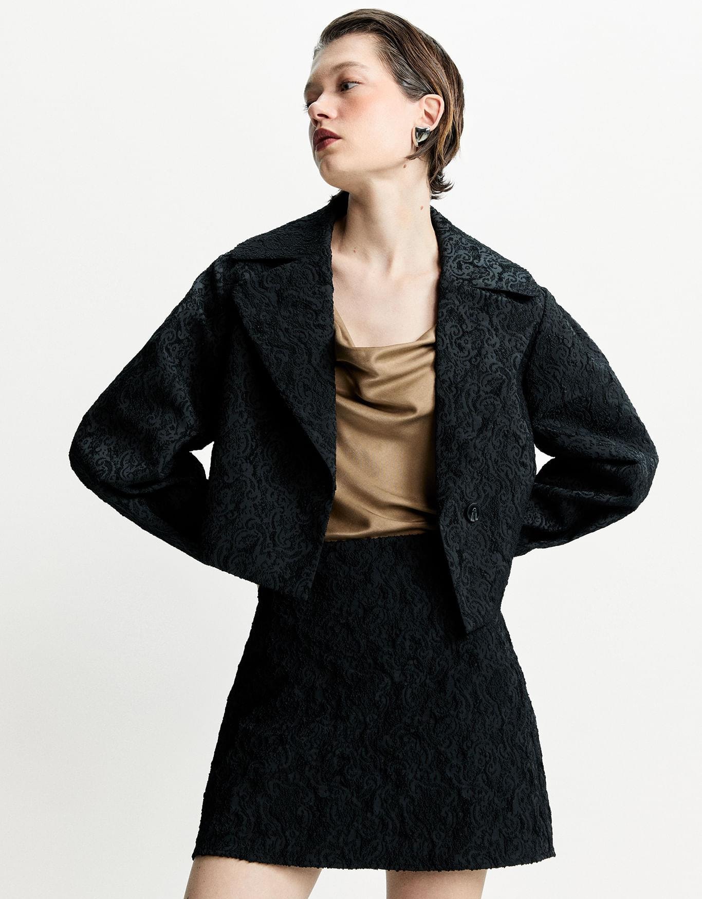 Casaco Jacquard Textura