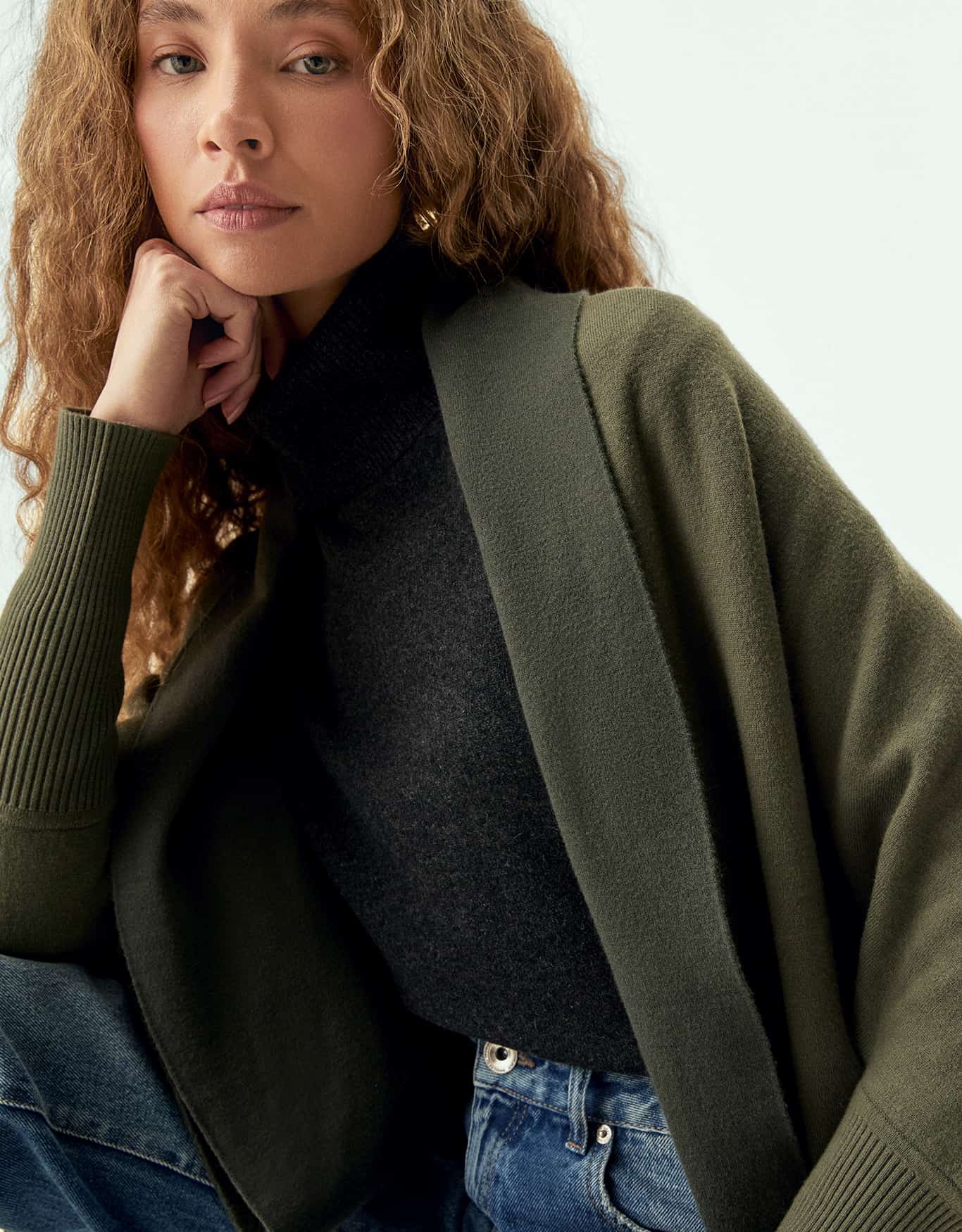 Casaco Tricot Bicolor Verde