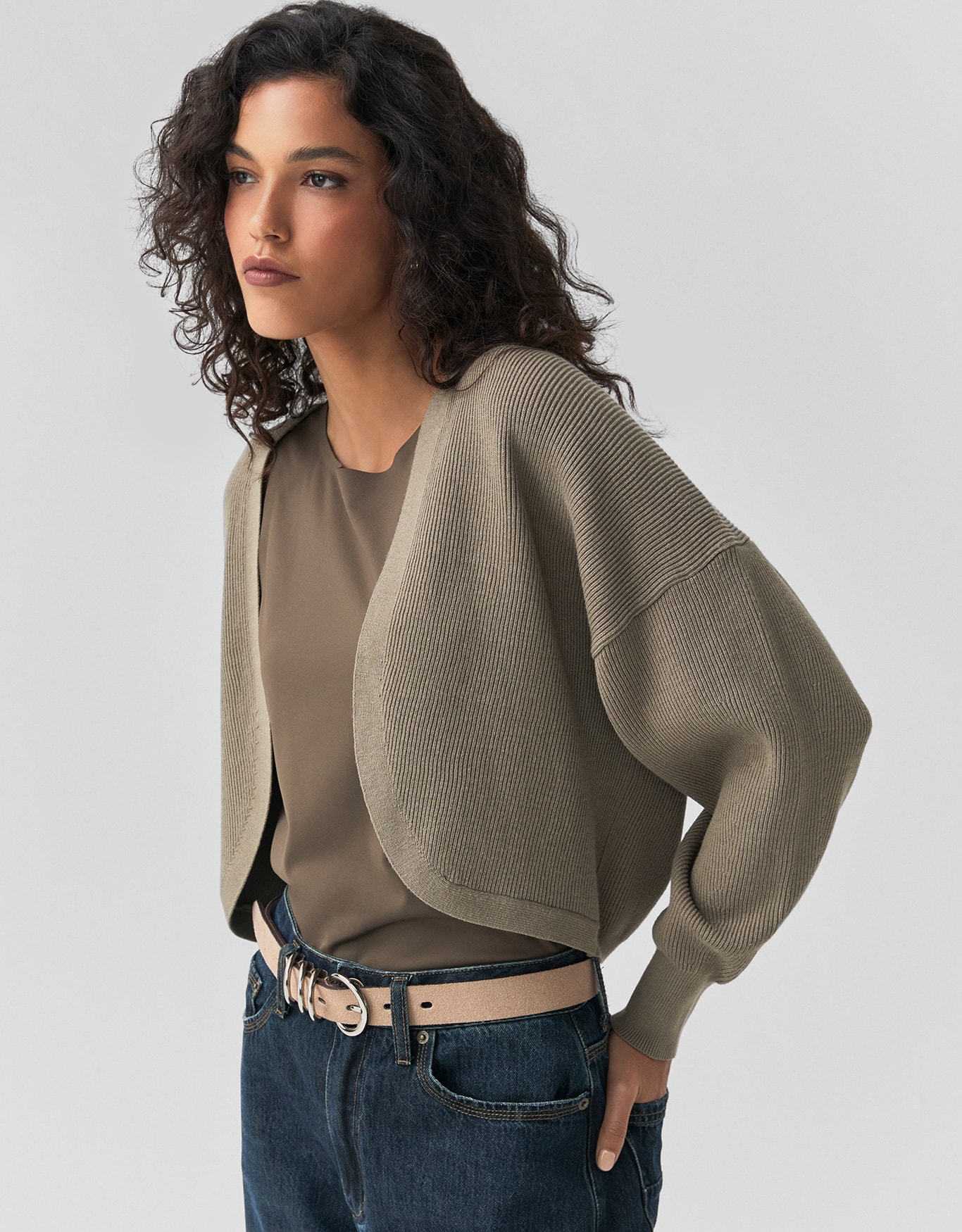 Casaco Tricot Curto Mescla