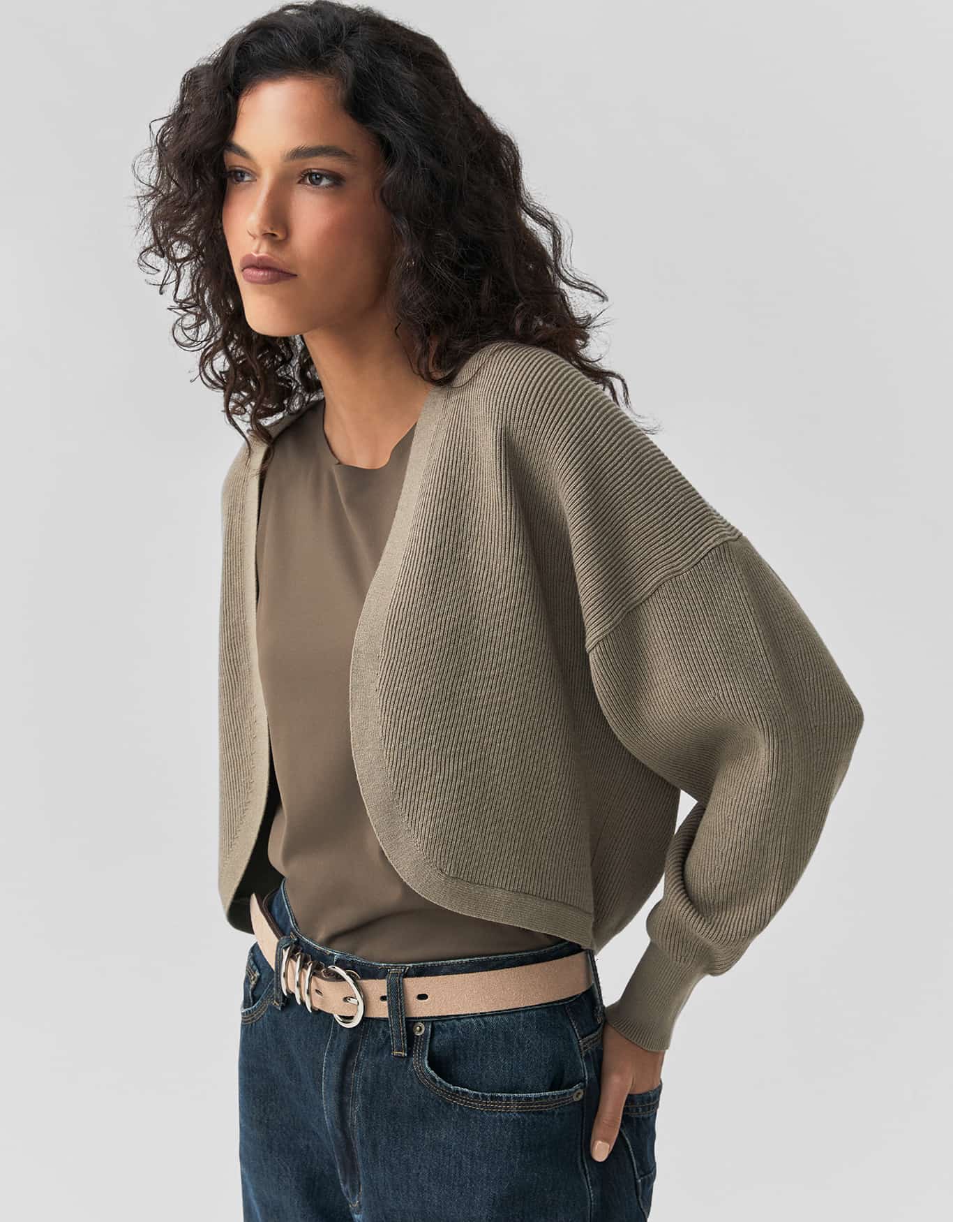 Casaco Tricot Curto Mescla
