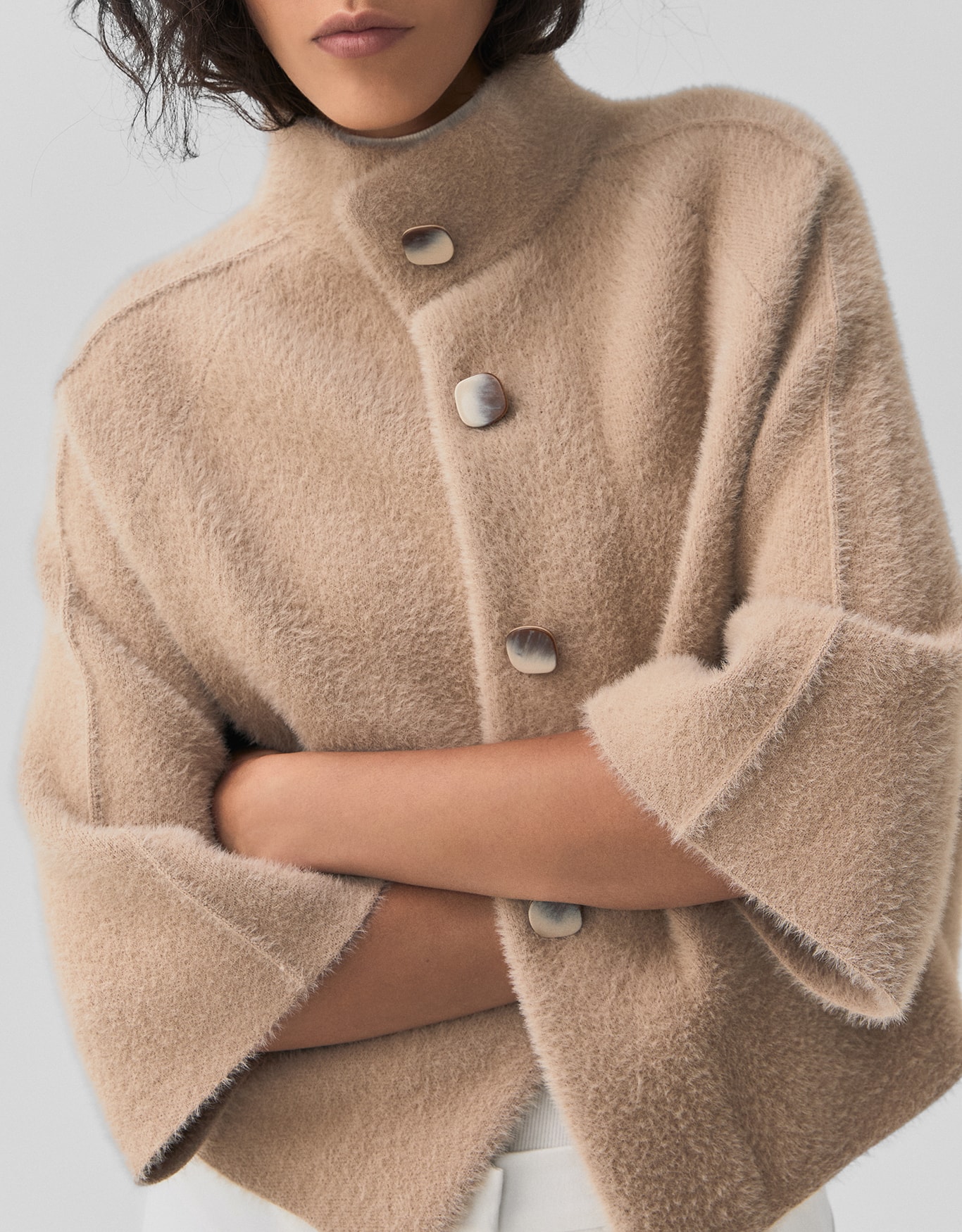 Casaco Tricot Peludo