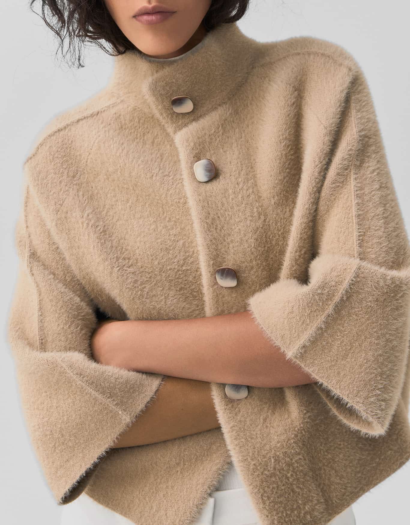 Casaco Tricot Peludo