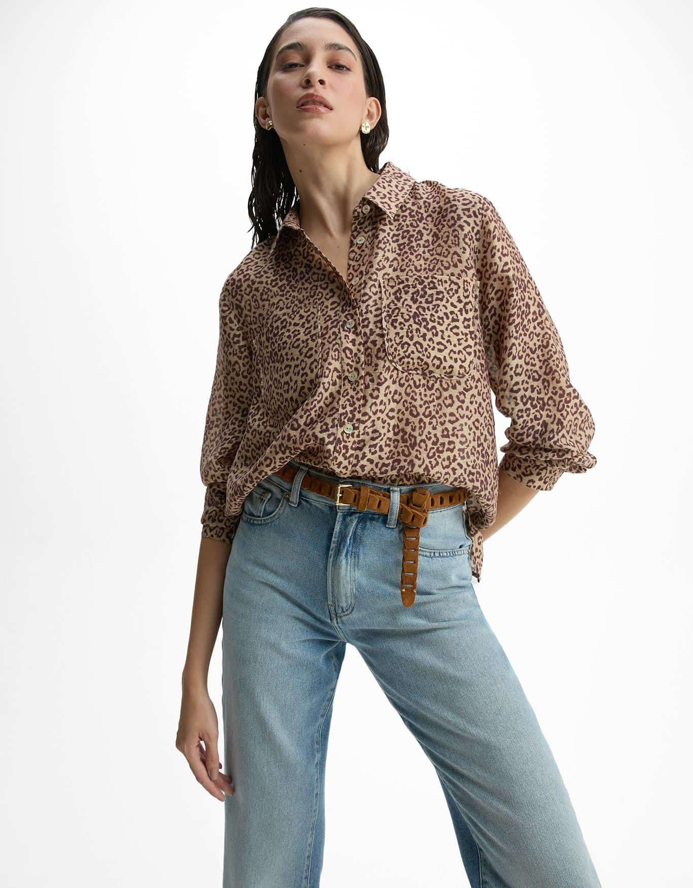 Cinto Estreito Encaixe Camurça