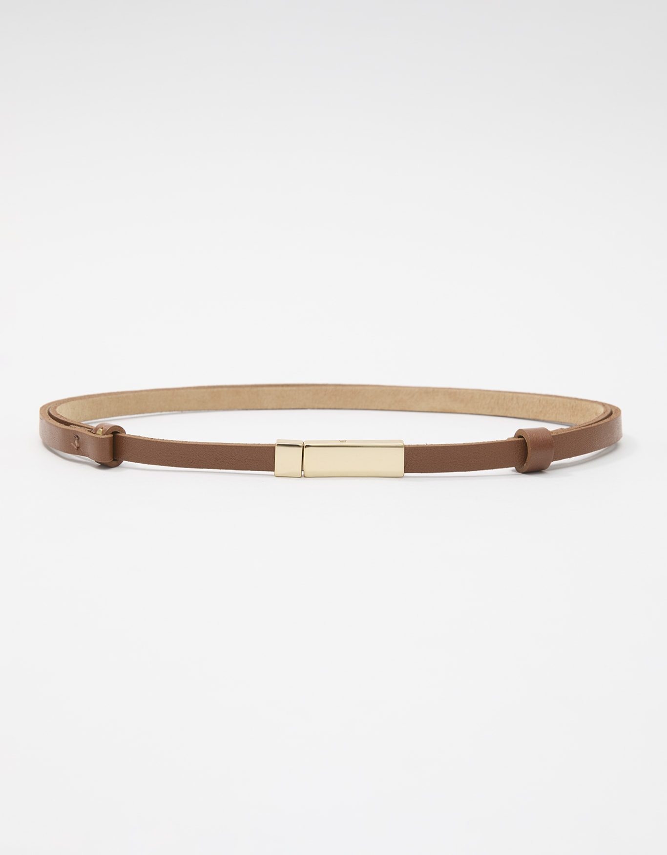 Cinto Estreito Fivela Encaixe Camel