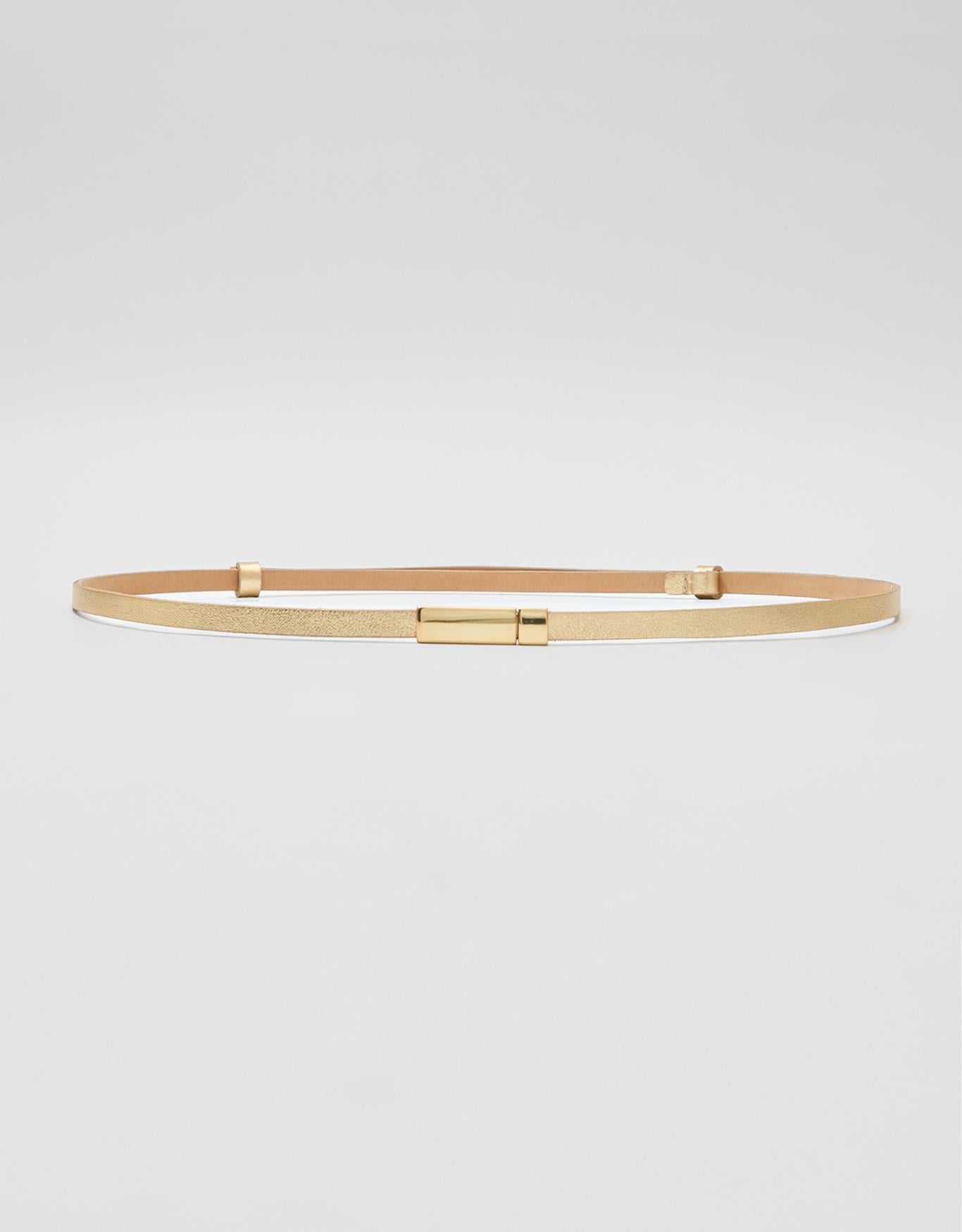 Cinto Estreito Fivela Encaixe Dourado