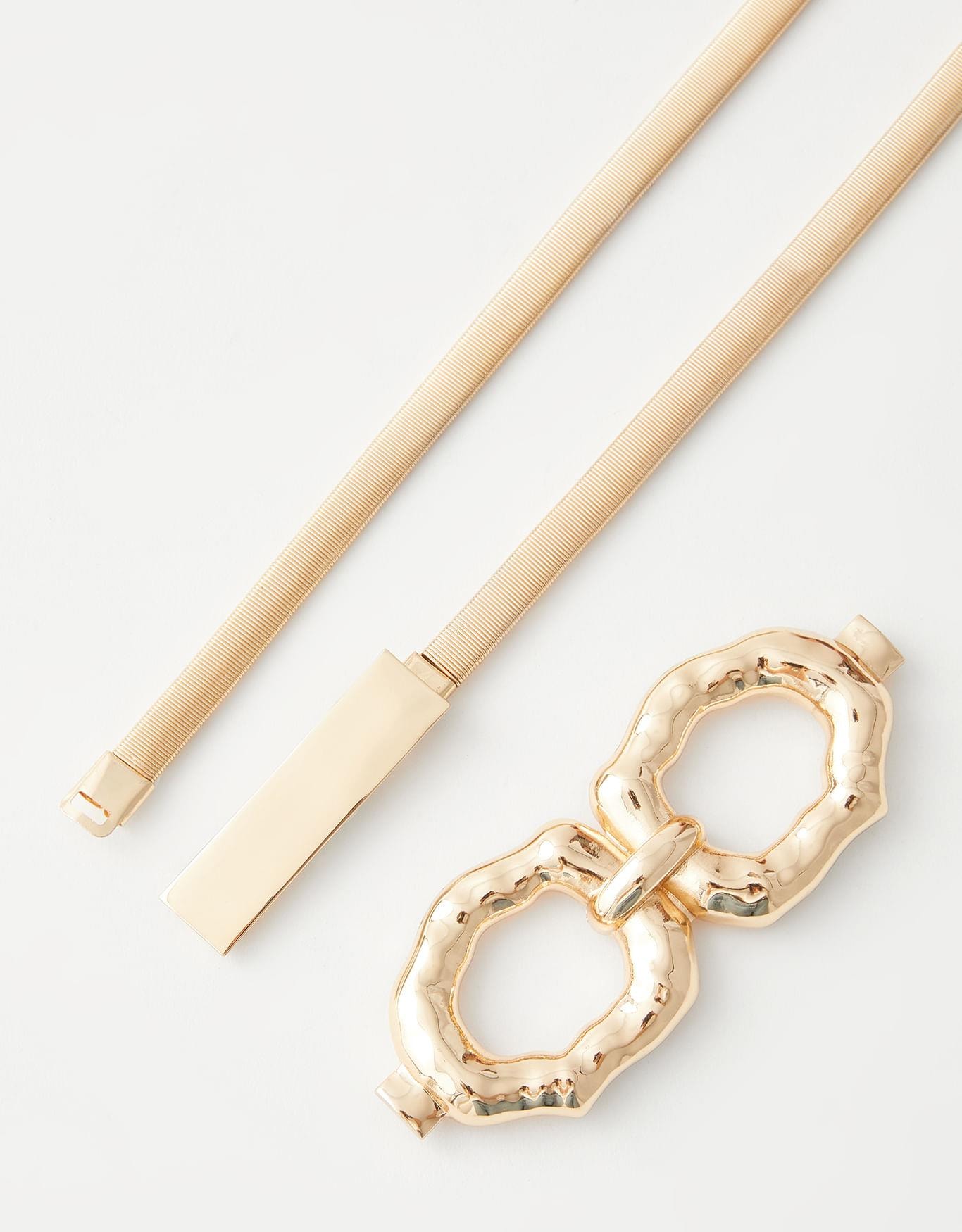 Cinto Fino Metal Com Dupla De Fivelas