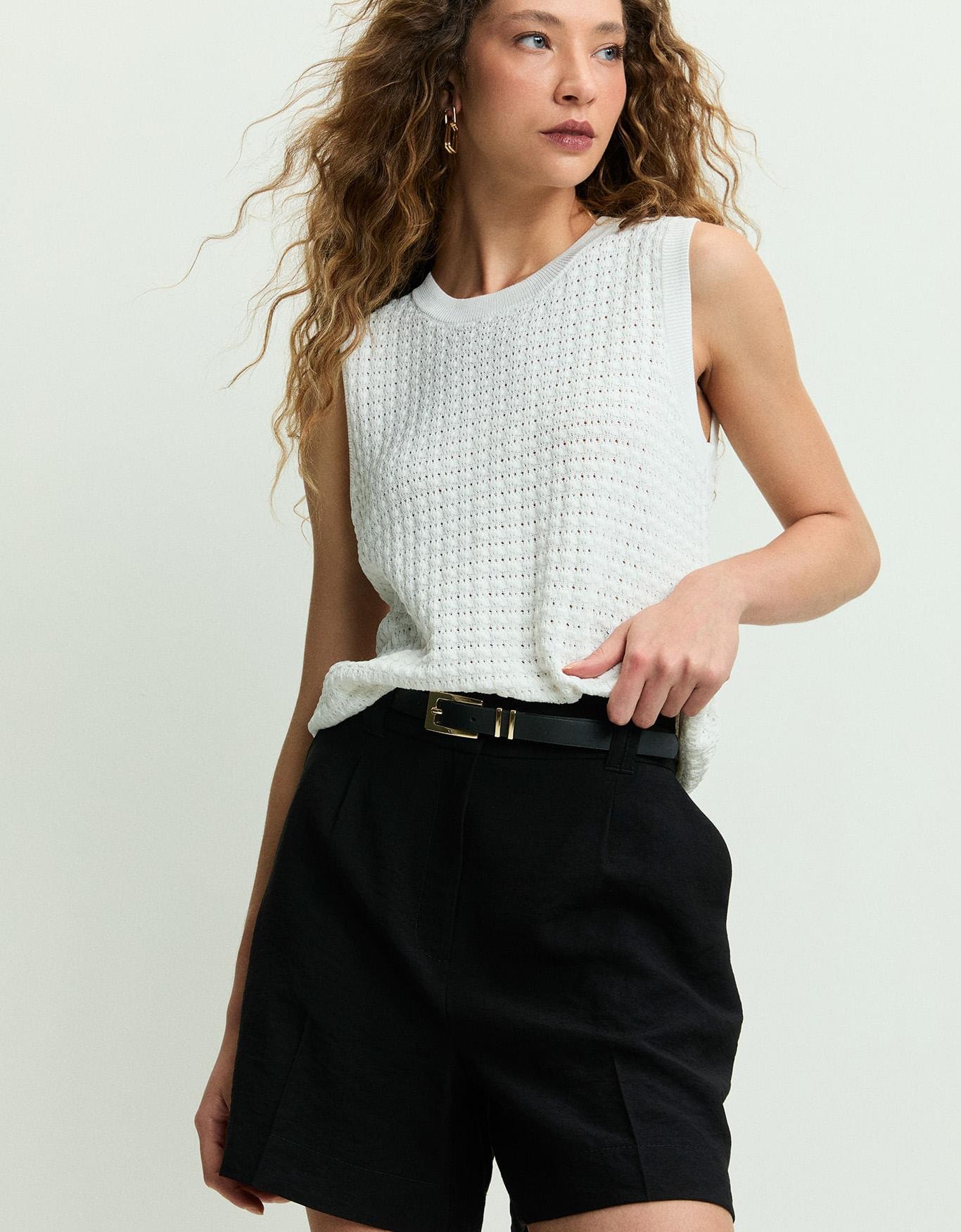 Cinto Fino Preto Fivela Dourada