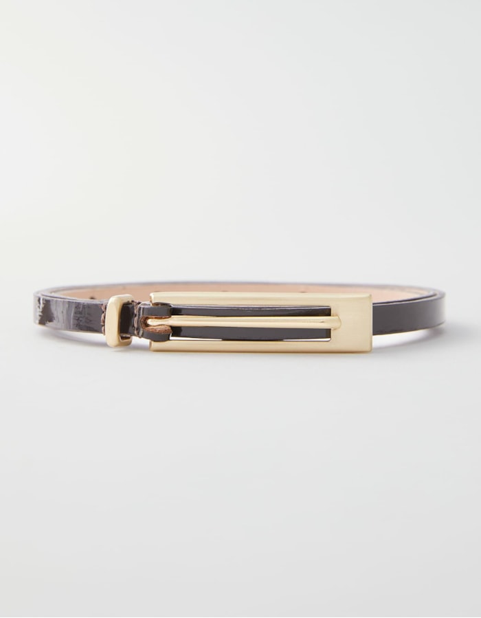 Shoulder — Cinto Fino Vinil Marrom